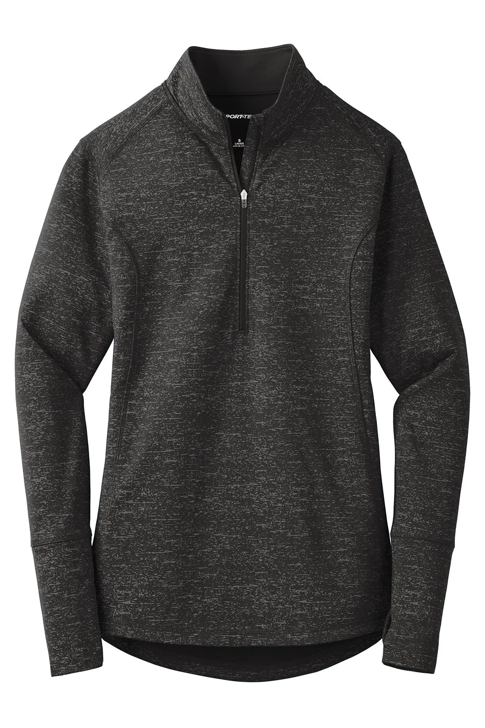 Sport-Tek Sweat-shirt Femme Sport-Wick à Évacuation de l'Humidité avec Fermeture 1/4 Zip - Noir - Liquidation