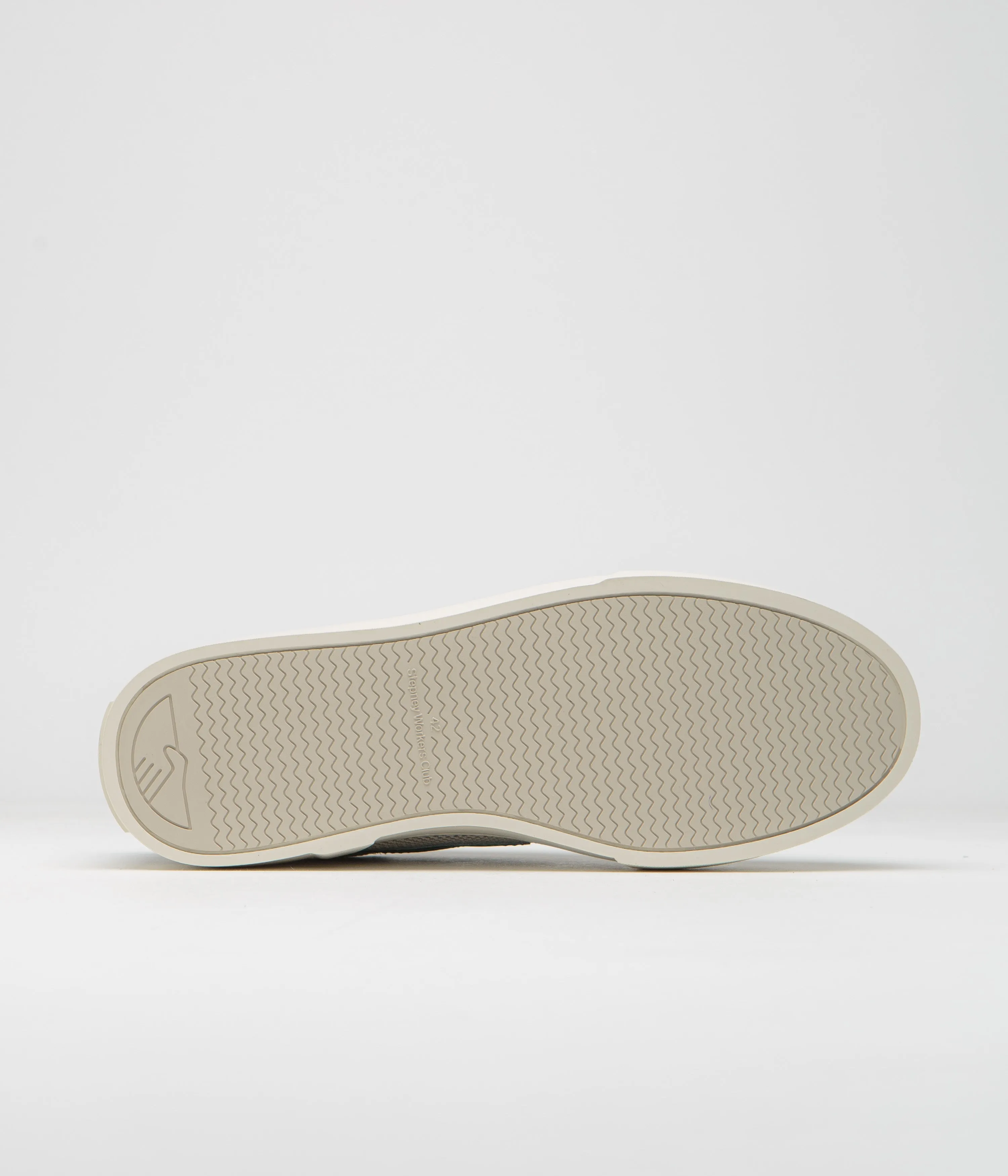 Stepney Workers Club Dellow S-Strike Cup Chaussures de Tennis en Maille - Écru / Vert Chaussures Stepney Workers Club