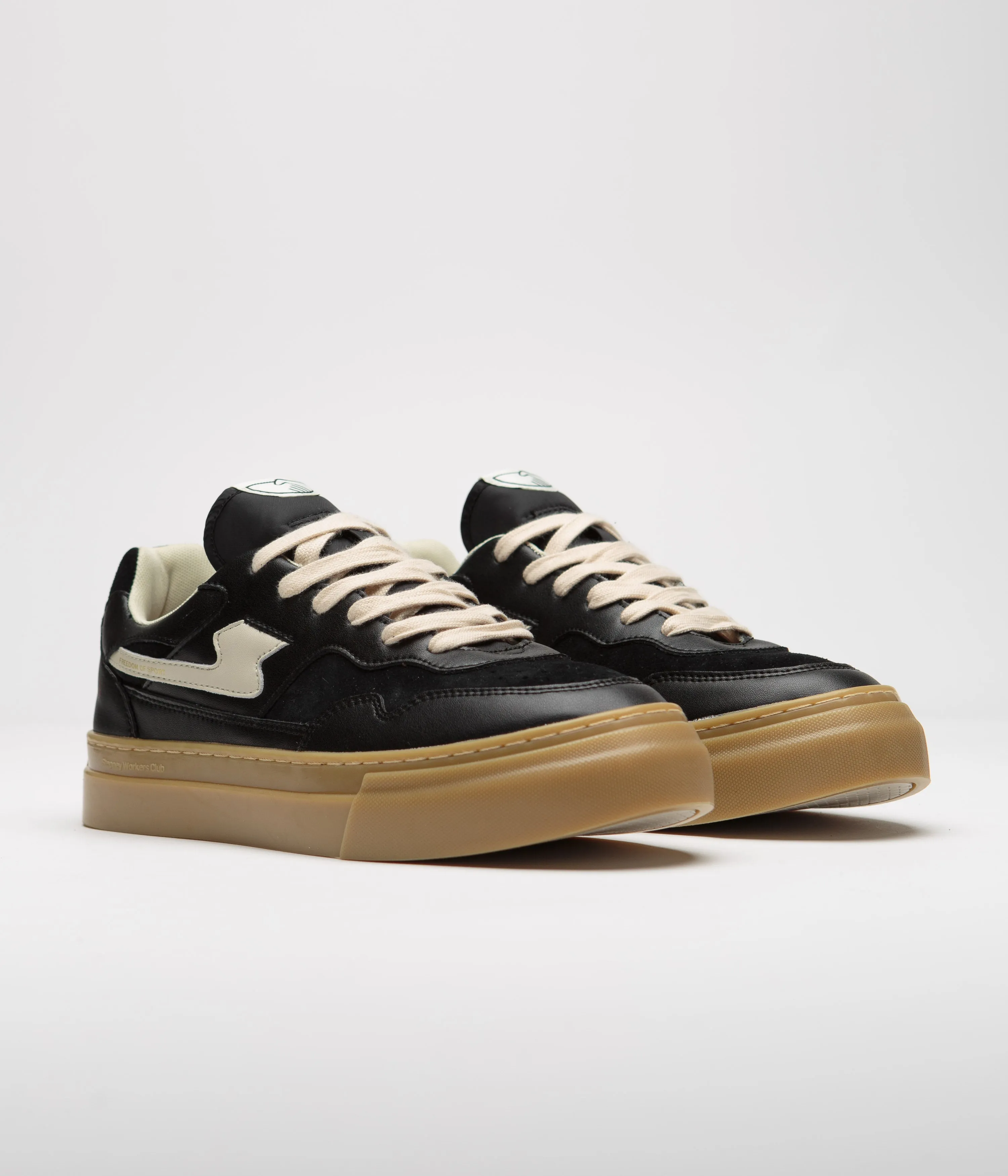 Stepney Workers Club Chaussures en Cuir Pearl S-Strike - Noir / Gomme Stepney Workers Club