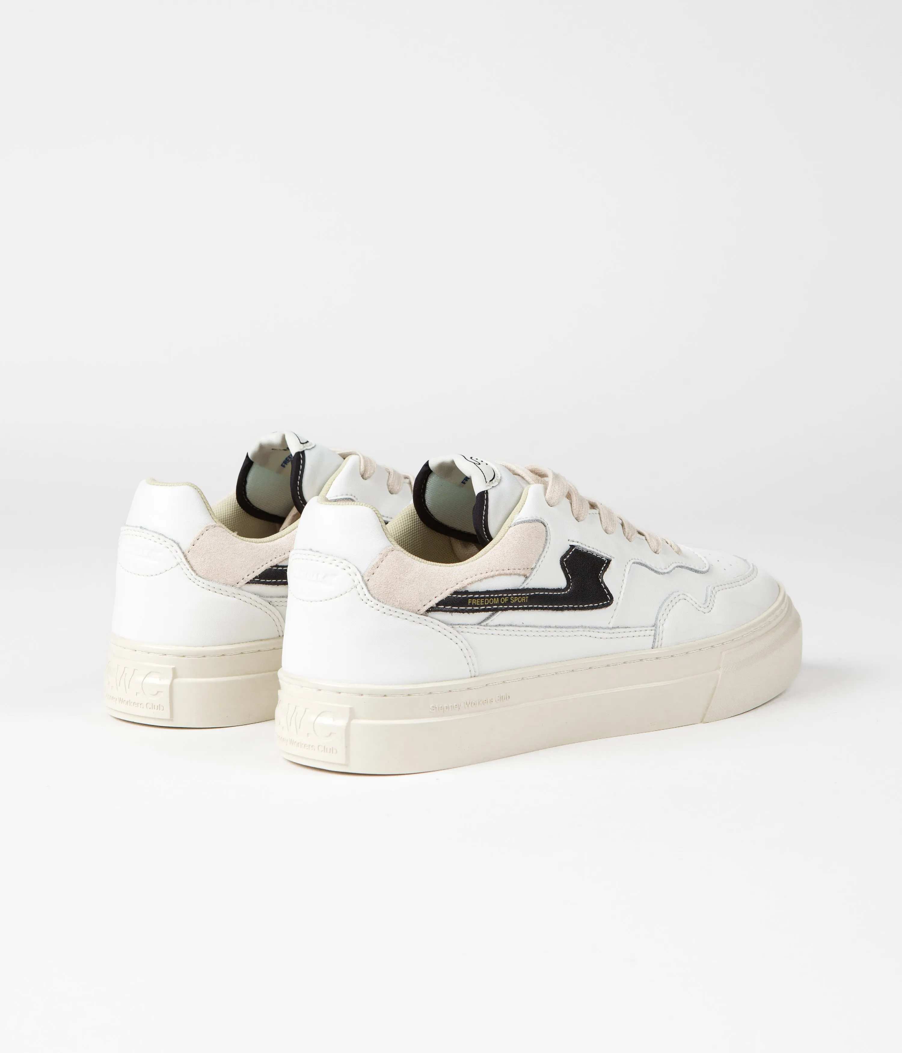 Stepney Workers Club Chaussures en cuir Pearl S-Strike - Blanc / Noir Stepney Workers Club