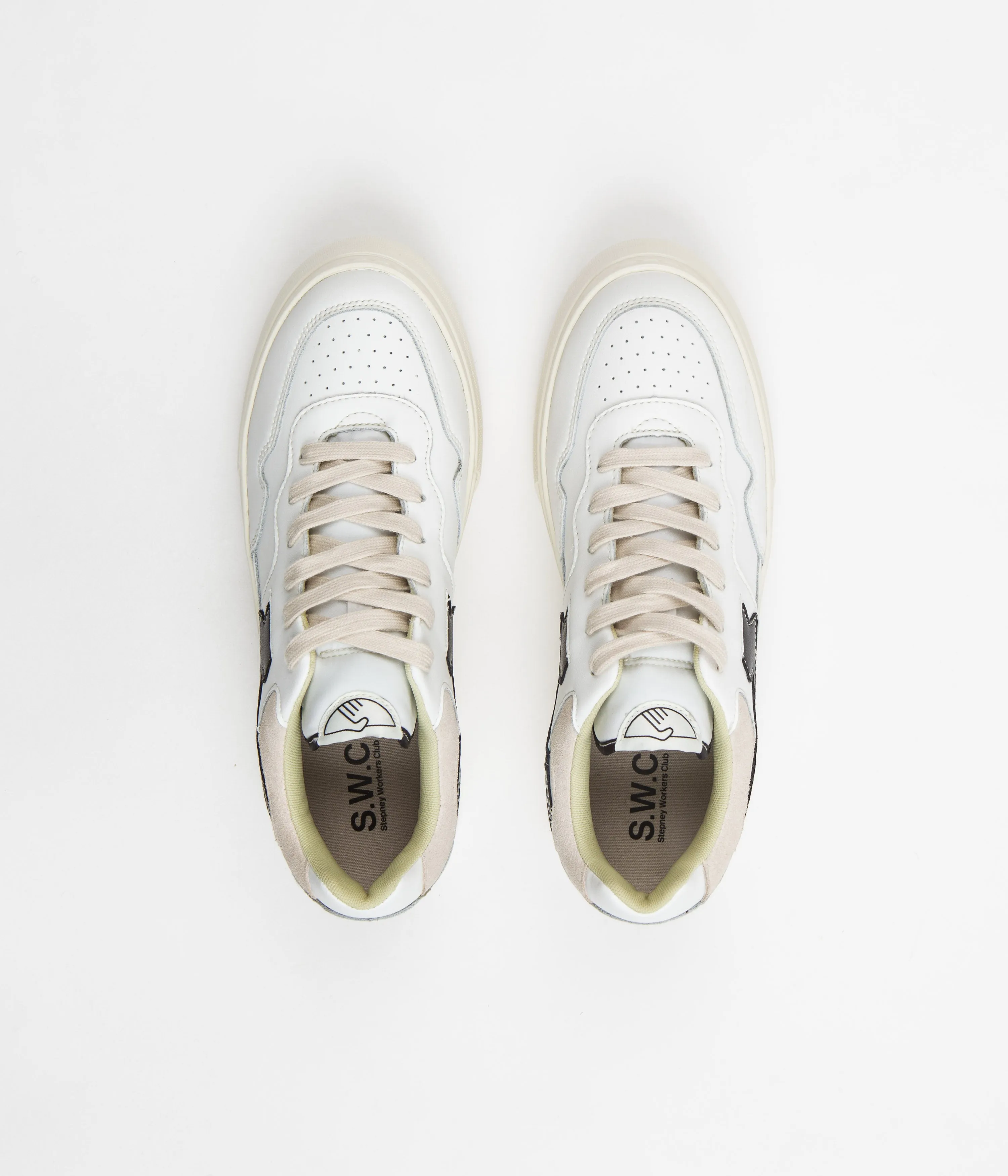 Stepney Workers Club Chaussures en cuir Pearl S-Strike - Blanc / Noir Stepney Workers Club