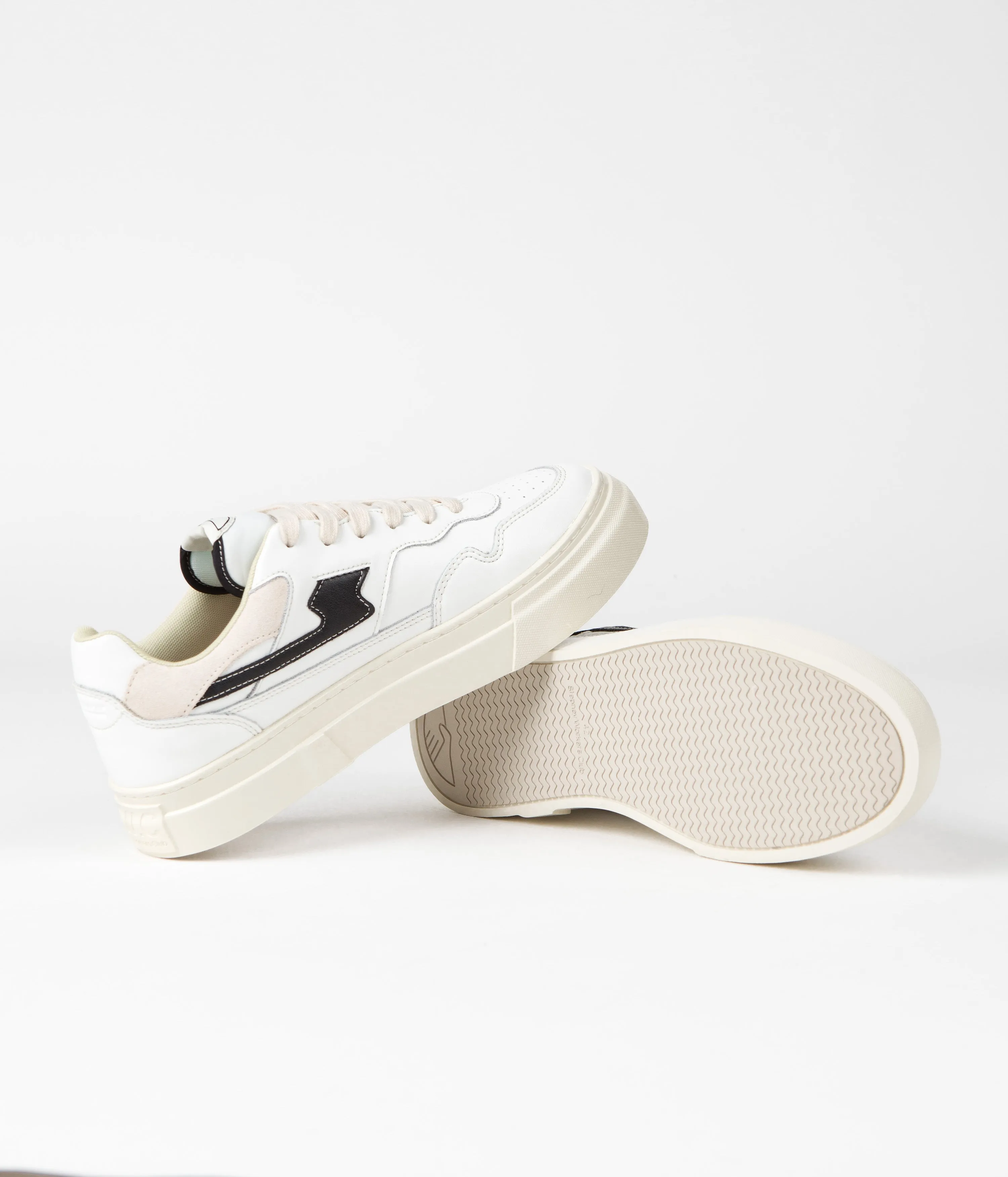 Stepney Workers Club Chaussures en cuir Pearl S-Strike - Blanc / Noir Stepney Workers Club