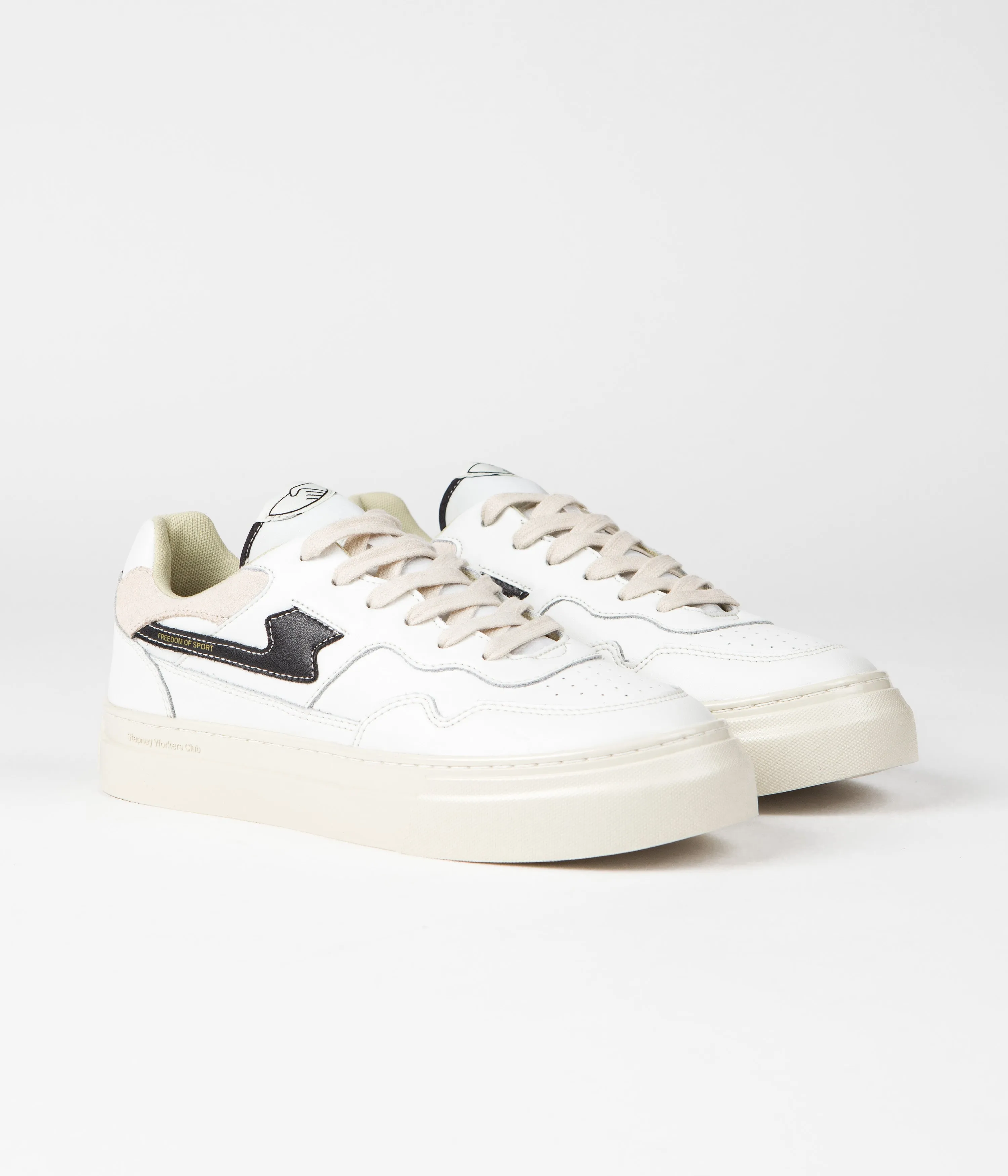 Stepney Workers Club Chaussures en cuir Pearl S-Strike - Blanc / Noir Stepney Workers Club