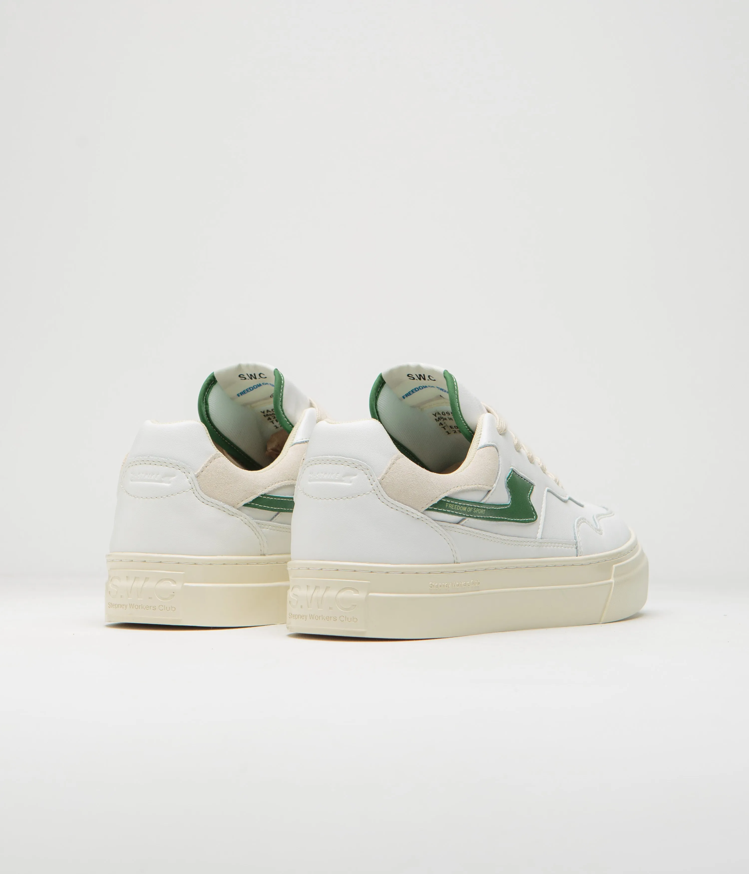 Stepney Workers Club Chaussures en cuir Pearl S-Strike - Blanc / Vert Stepney Workers Club