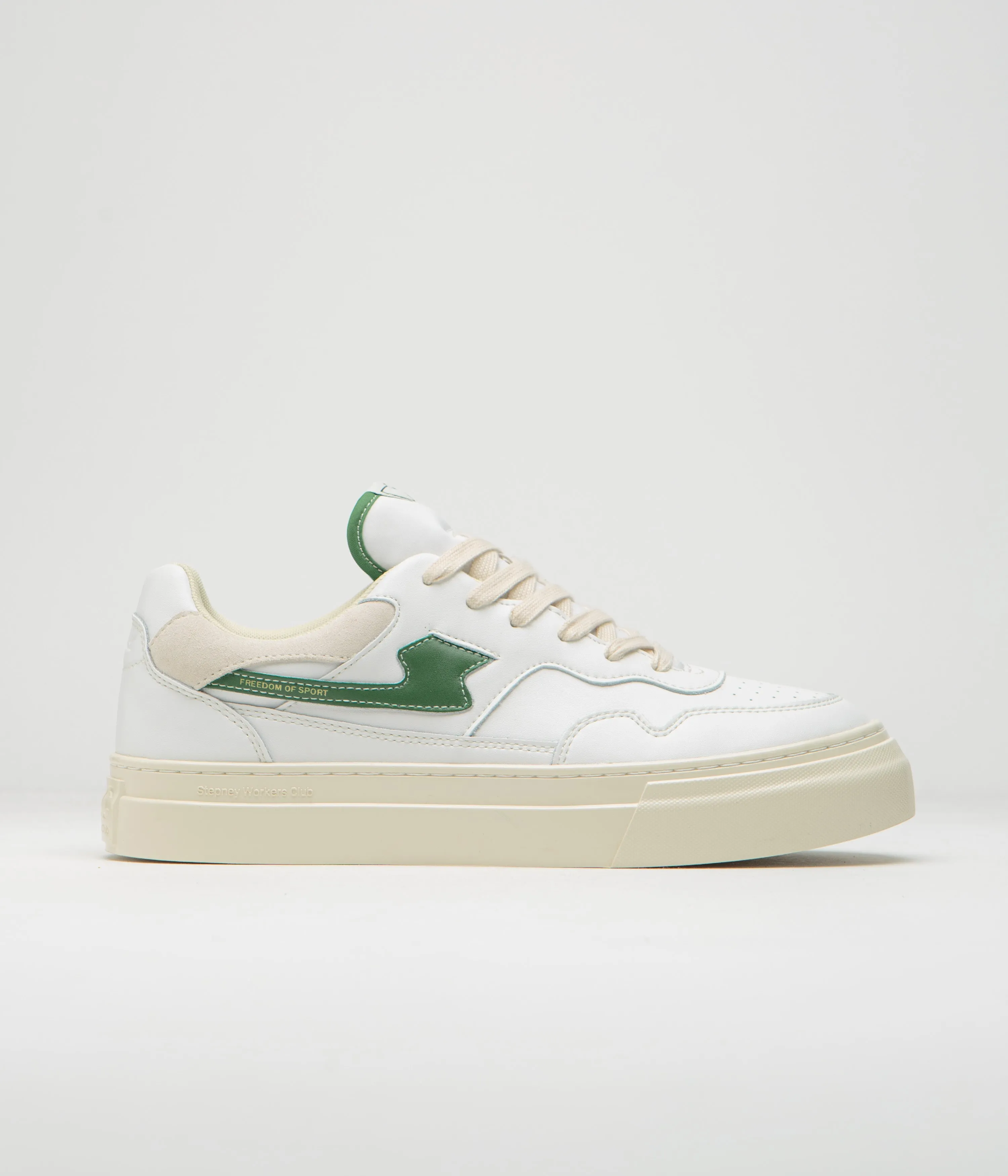 Stepney Workers Club Chaussures en cuir Pearl S-Strike - Blanc / Vert Stepney Workers Club