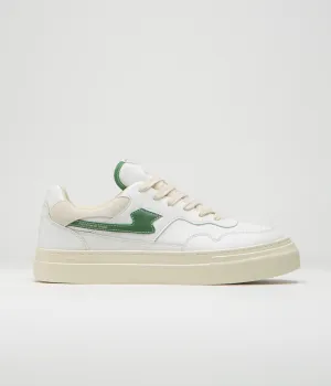 Stepney Workers Club Pearl S-Strike Leather Shoes - White / Green Stepney Workers Club Shoes