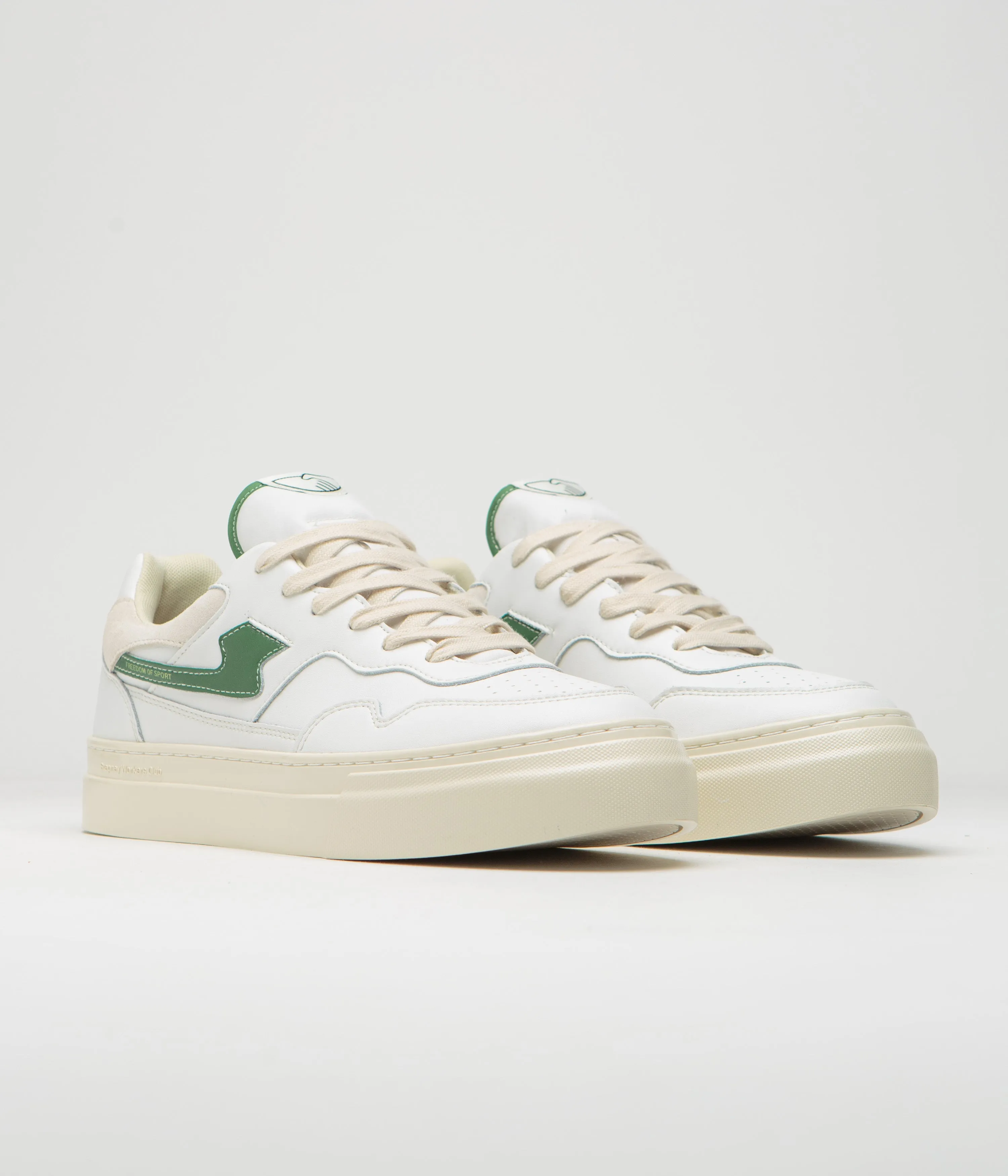 Stepney Workers Club Chaussures en cuir Pearl S-Strike - Blanc / Vert Stepney Workers Club