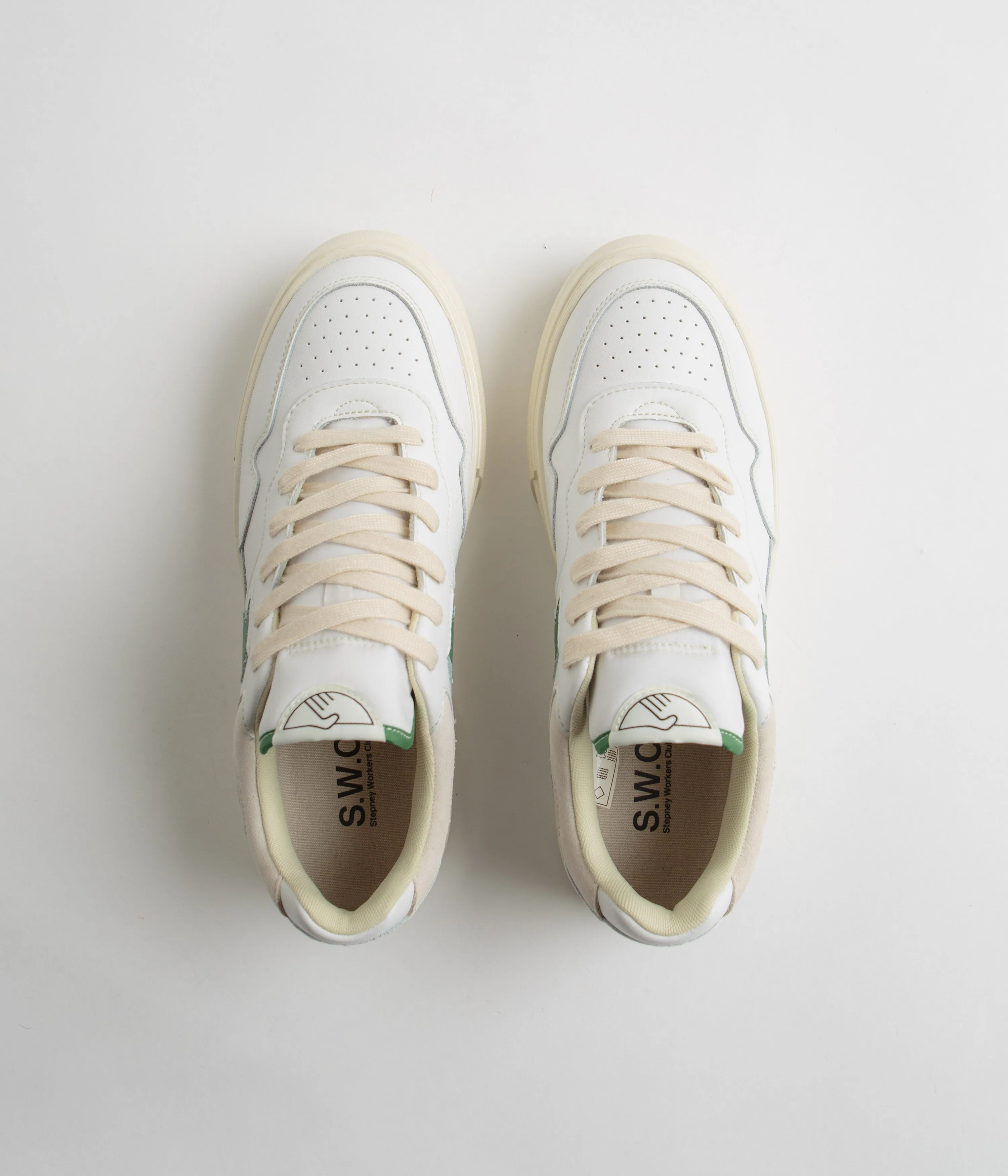 Stepney Workers Club Chaussures en cuir Pearl S-Strike - Blanc / Vert Stepney Workers Club