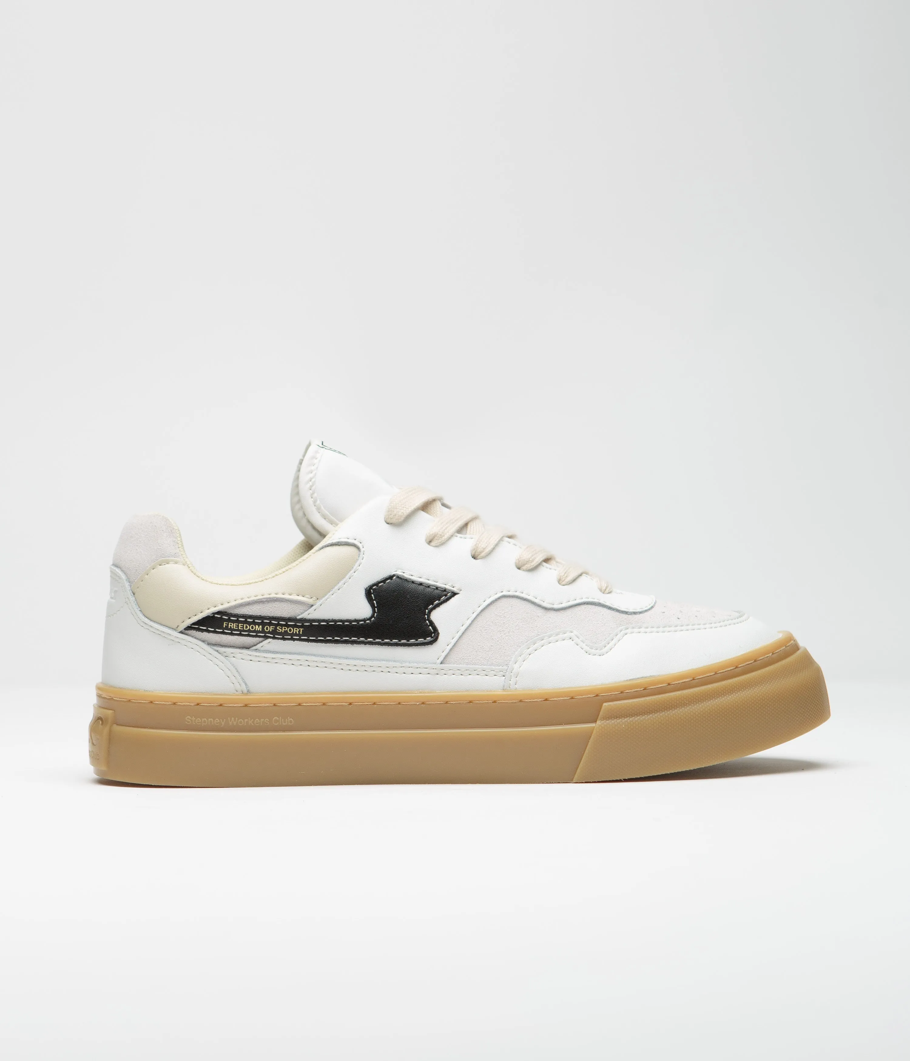 Stepney Workers Club Chaussures en Cuir Pearl S-Strike - Blanc / Gomme Stepney Workers Club