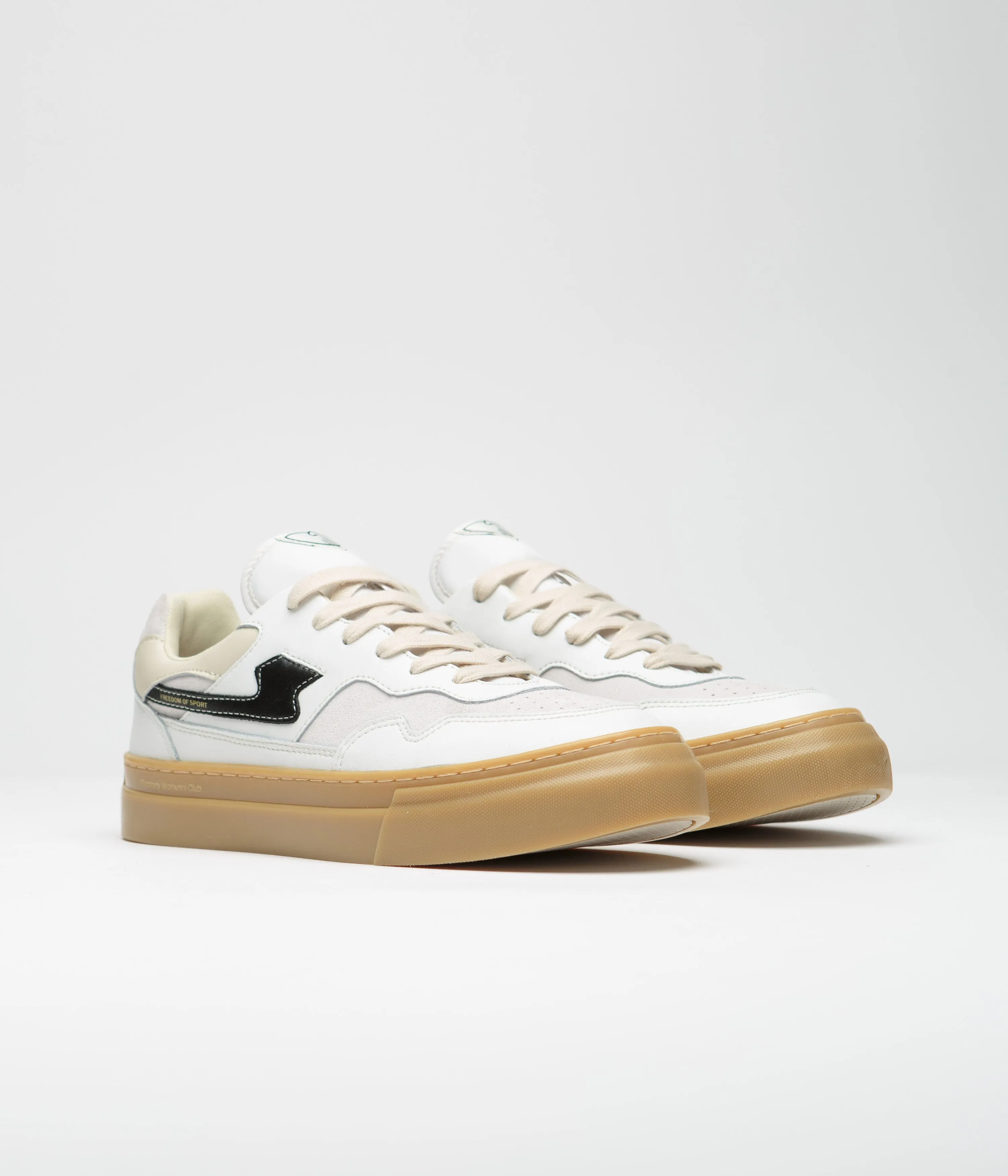 Stepney Workers Club Chaussures en Cuir Pearl S-Strike - Blanc / Gomme Stepney Workers Club