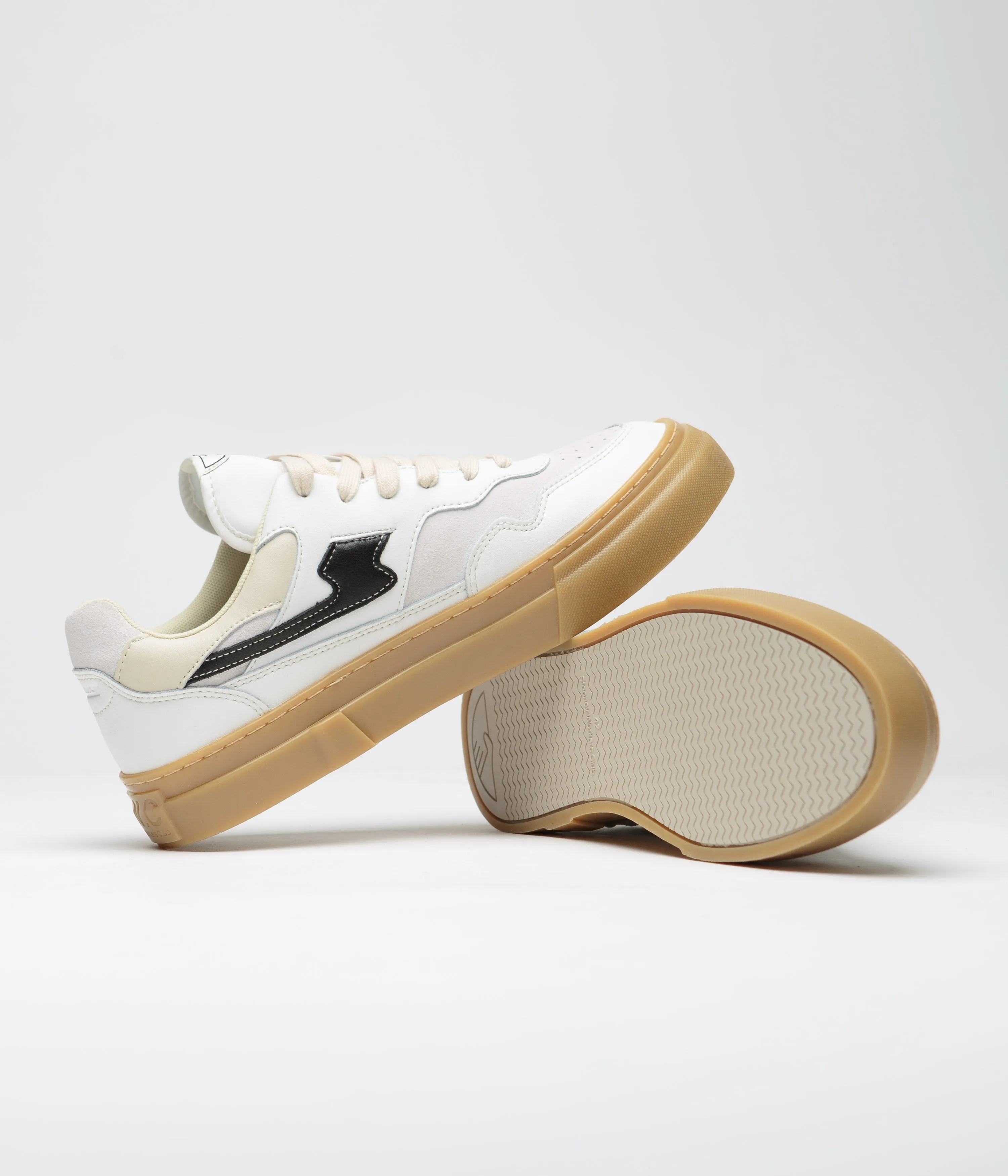 Stepney Workers Club Chaussures en Cuir Pearl S-Strike - Blanc / Gomme Stepney Workers Club