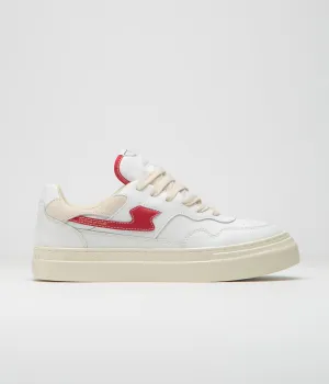 Stepney Workers Club Pearl S-Strike Leather Shoes - White / Red Stepney Workers Club Shoes