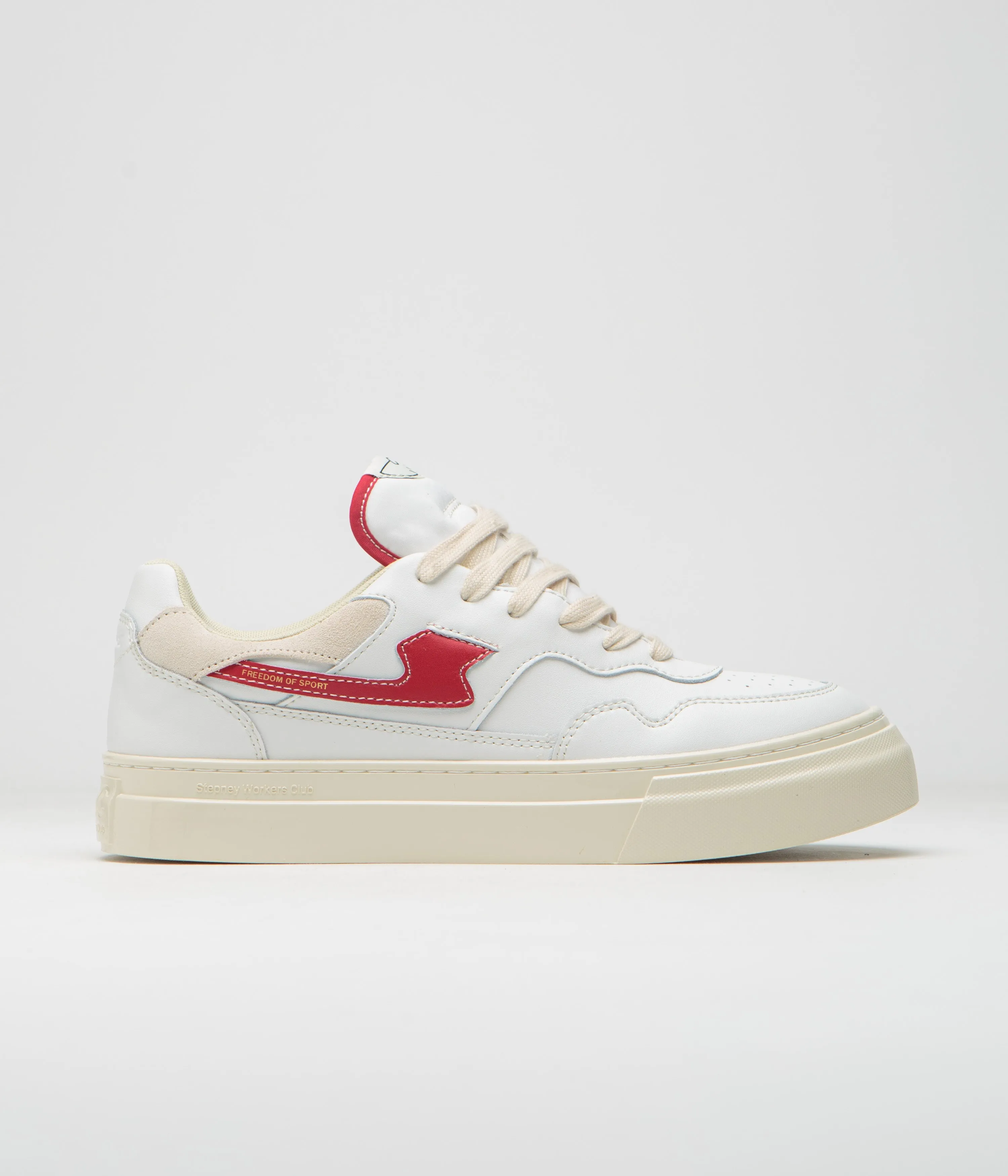 Chaussures en cuir Stepney Workers Club Pearl S-Strike - Blanc / Rouge Chaussures Stepney Workers Club