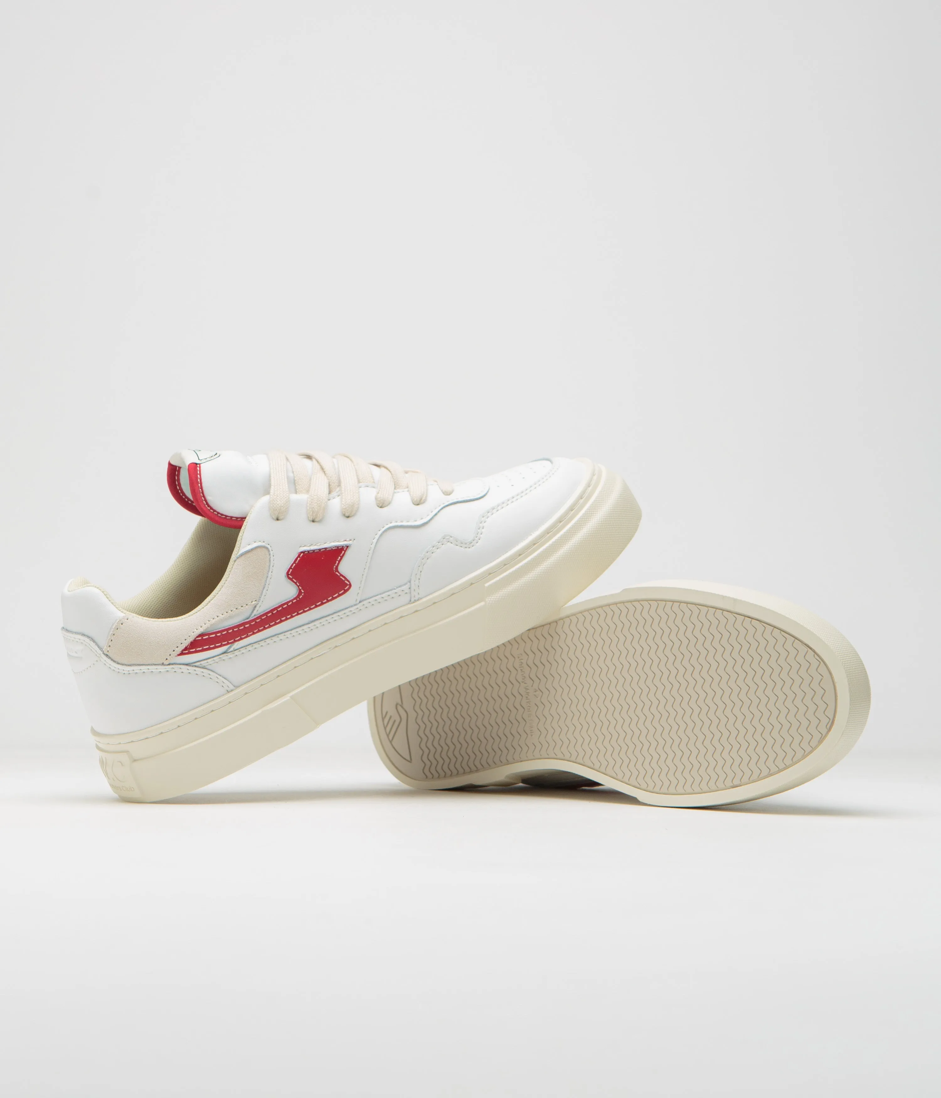 Chaussures en cuir Stepney Workers Club Pearl S-Strike - Blanc / Rouge Chaussures Stepney Workers Club