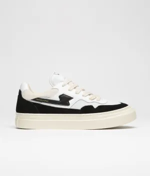 Stepney Workers Club Pearl S-Strike Suede Shoes - White / Black Stepney Workers Club Shoes