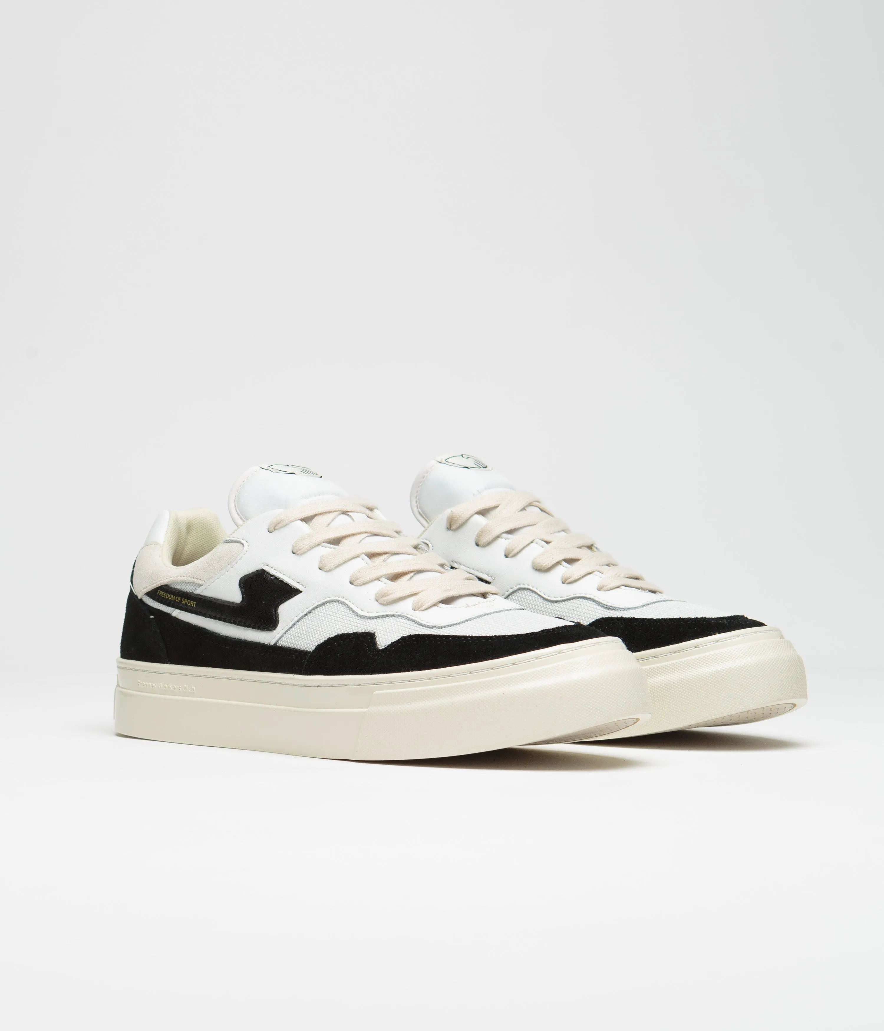 Stepney Workers Club Chaussures en daim Pearl S-Strike - Blanc / Noir Stepney Workers Club