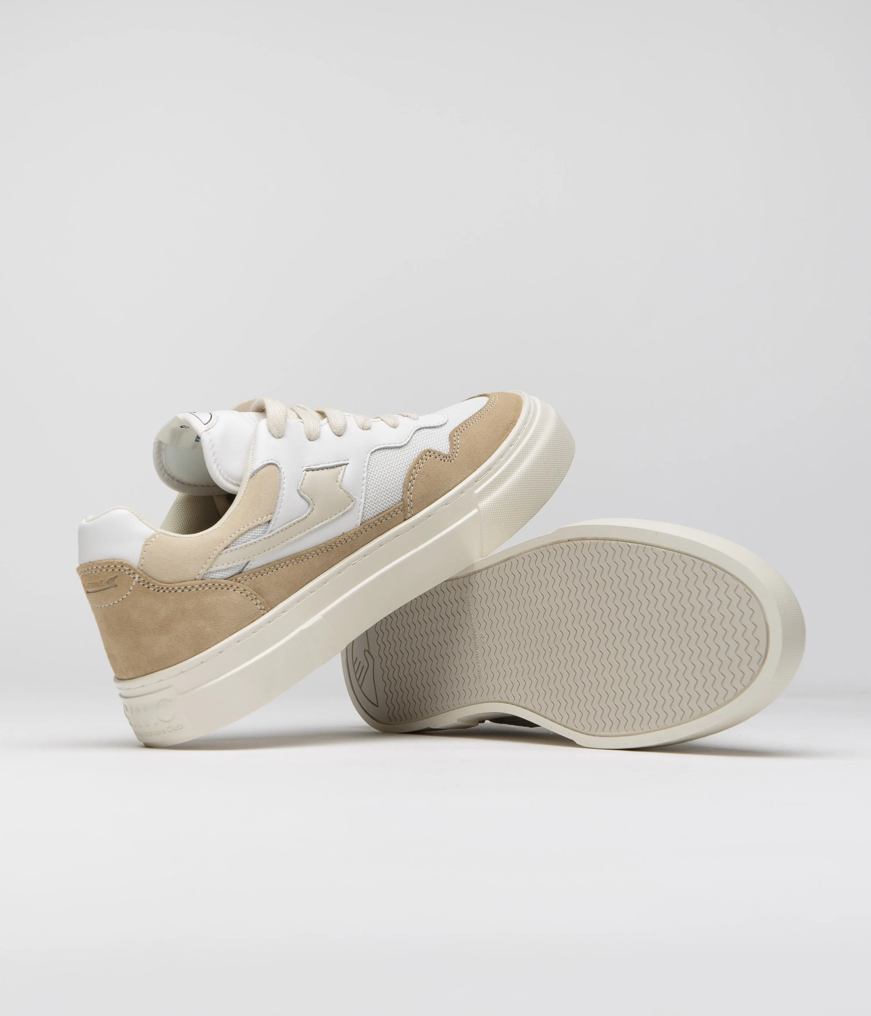 Stepney Workers Club Chaussures en daim Pearl S-Strike - Blanc / Terre Chaussures Stepney Workers Club