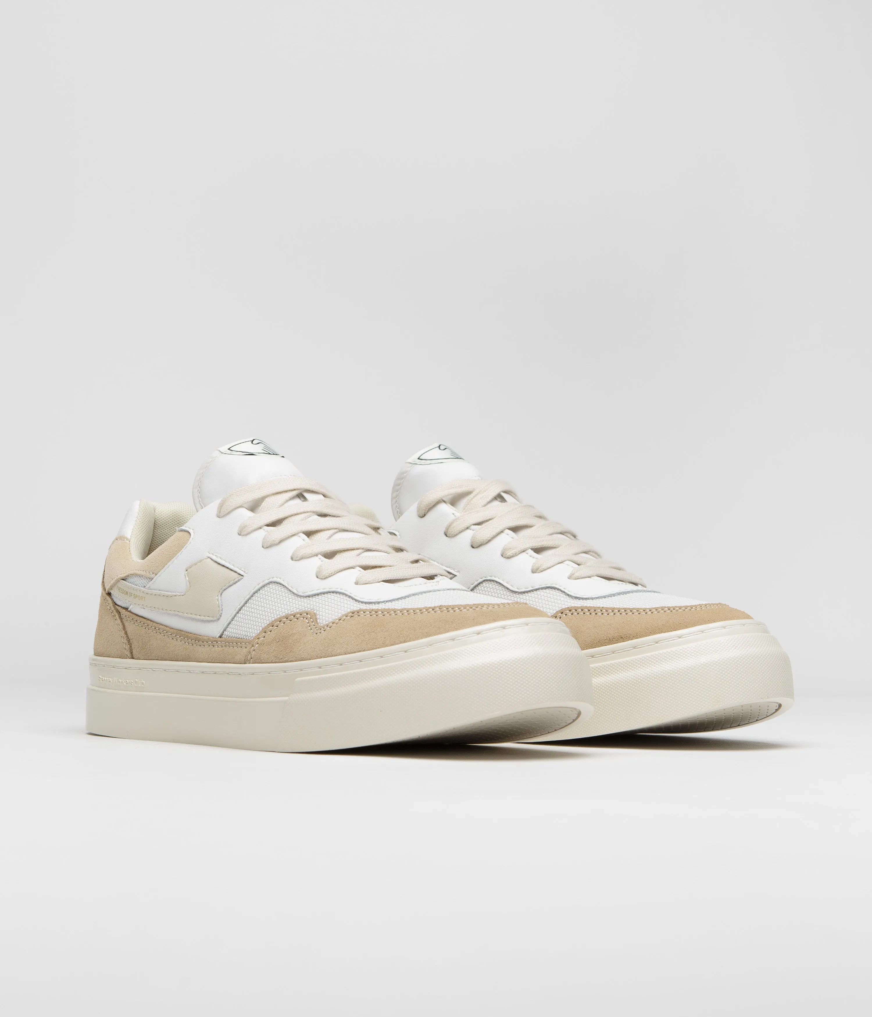 Stepney Workers Club Chaussures en daim Pearl S-Strike - Blanc / Terre Chaussures Stepney Workers Club