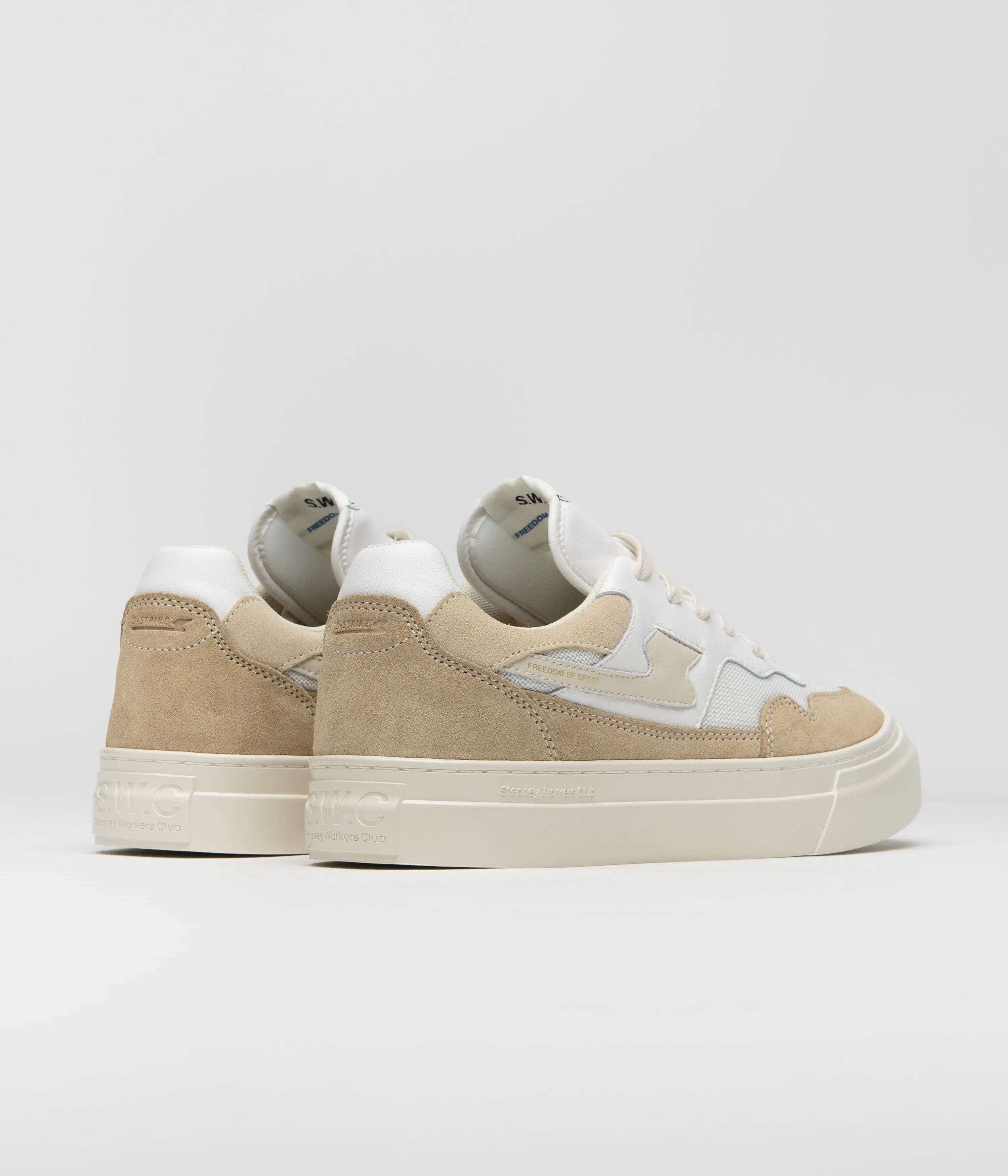 Stepney Workers Club Chaussures en daim Pearl S-Strike - Blanc / Terre Chaussures Stepney Workers Club