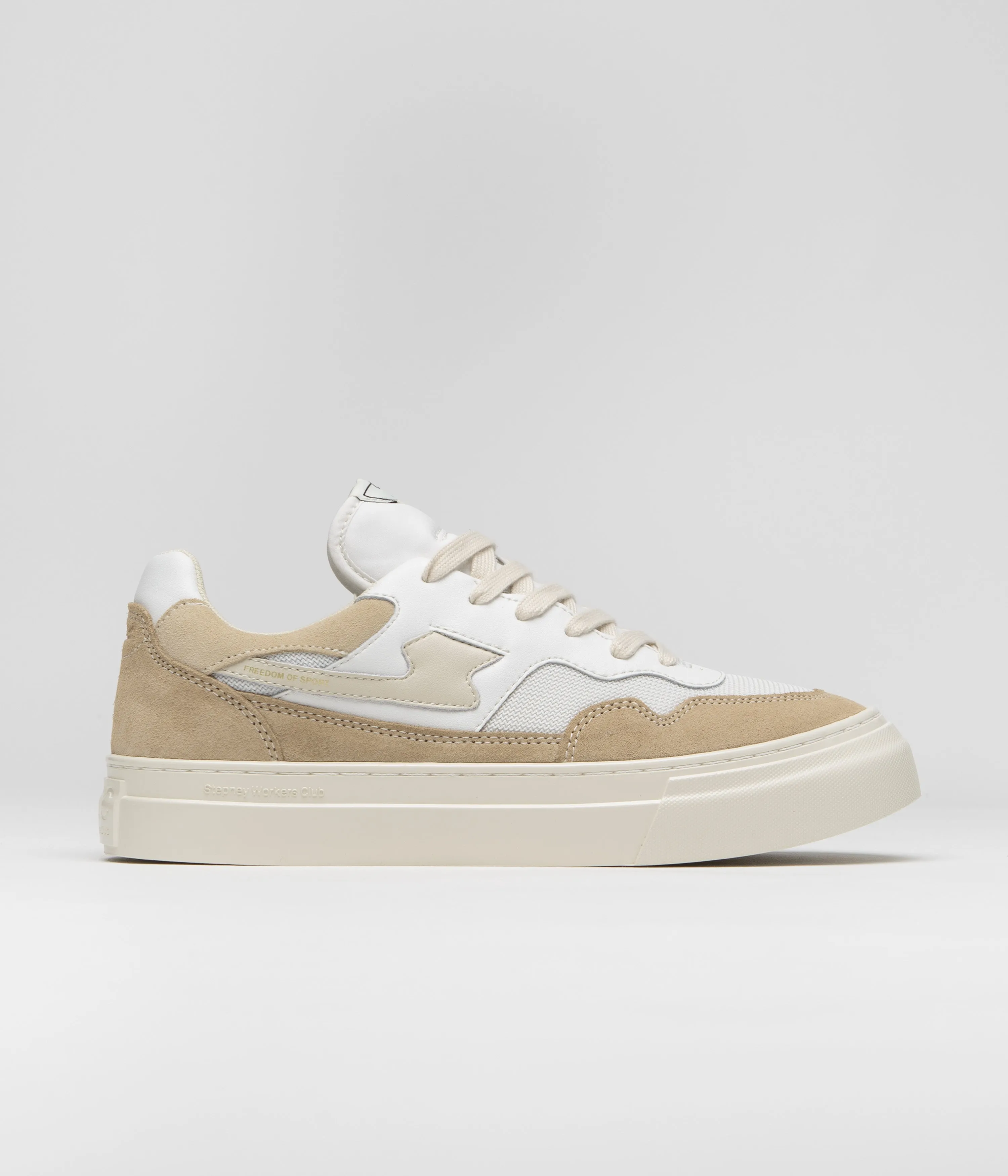 Stepney Workers Club Chaussures en daim Pearl S-Strike - Blanc / Terre Chaussures Stepney Workers Club