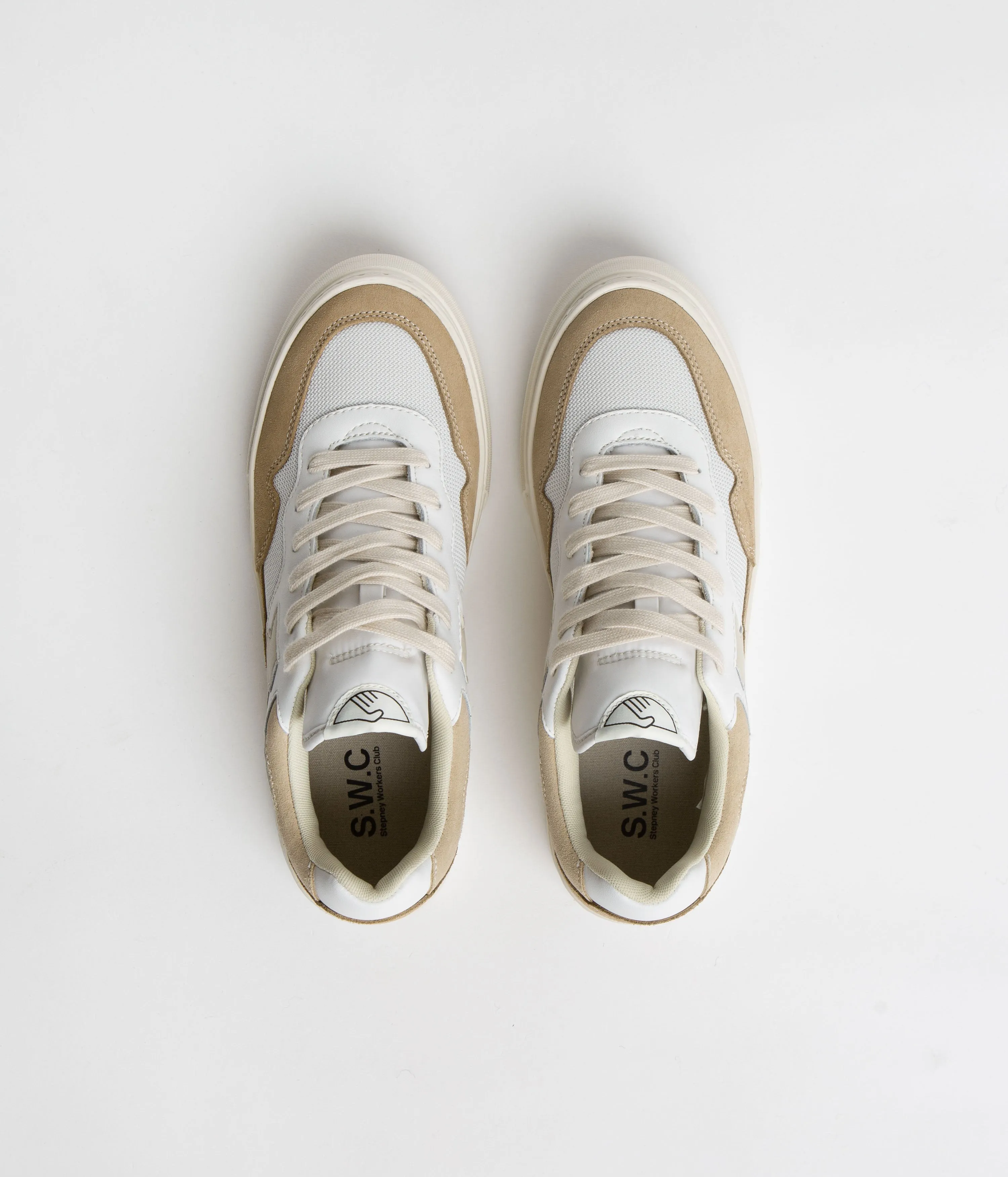 Stepney Workers Club Chaussures en daim Pearl S-Strike - Blanc / Terre Chaussures Stepney Workers Club