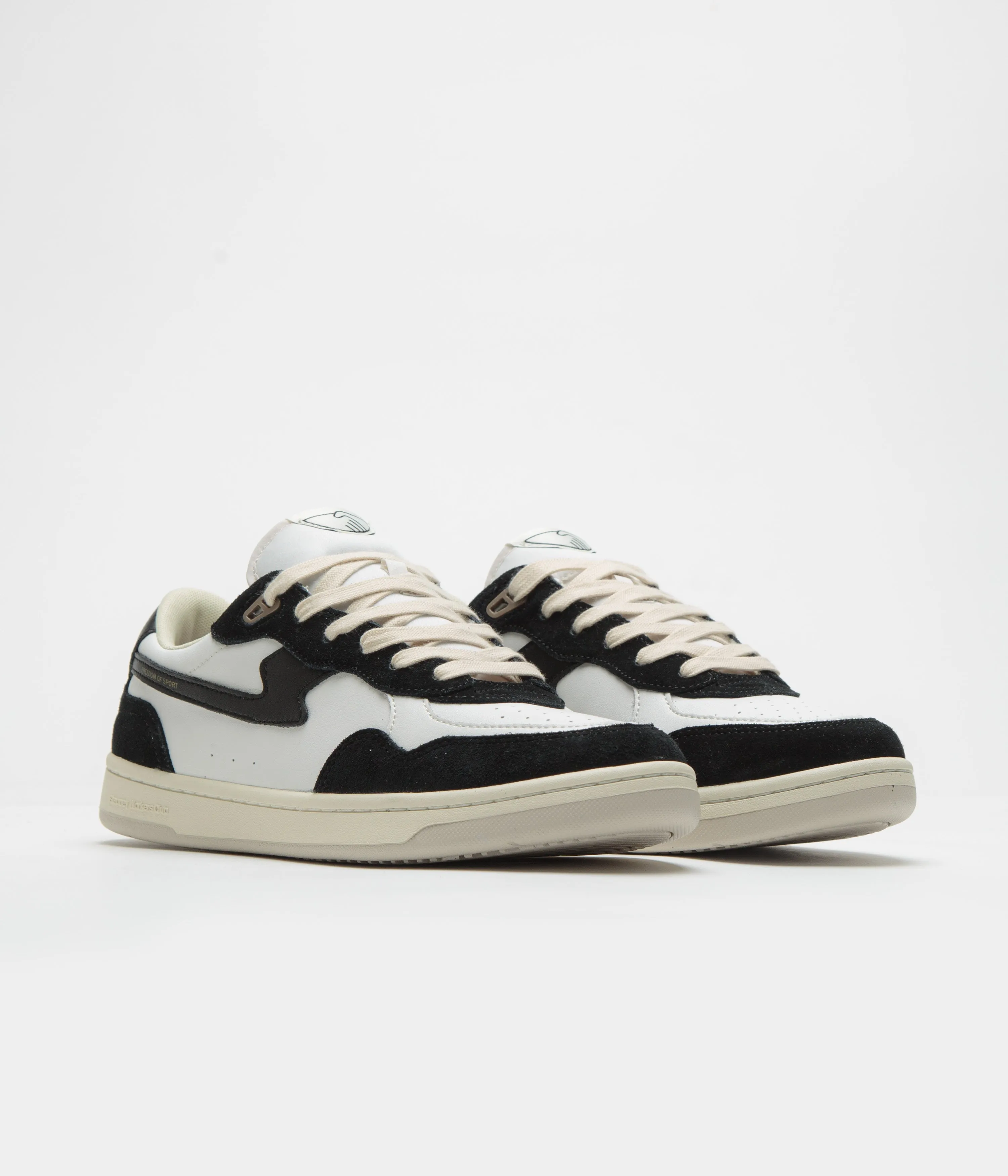 Stepney Workers Club Pro Cup 01 S-Strike Chaussures en Cuir - Noir Blanc Chaussures Stepney Workers Club
