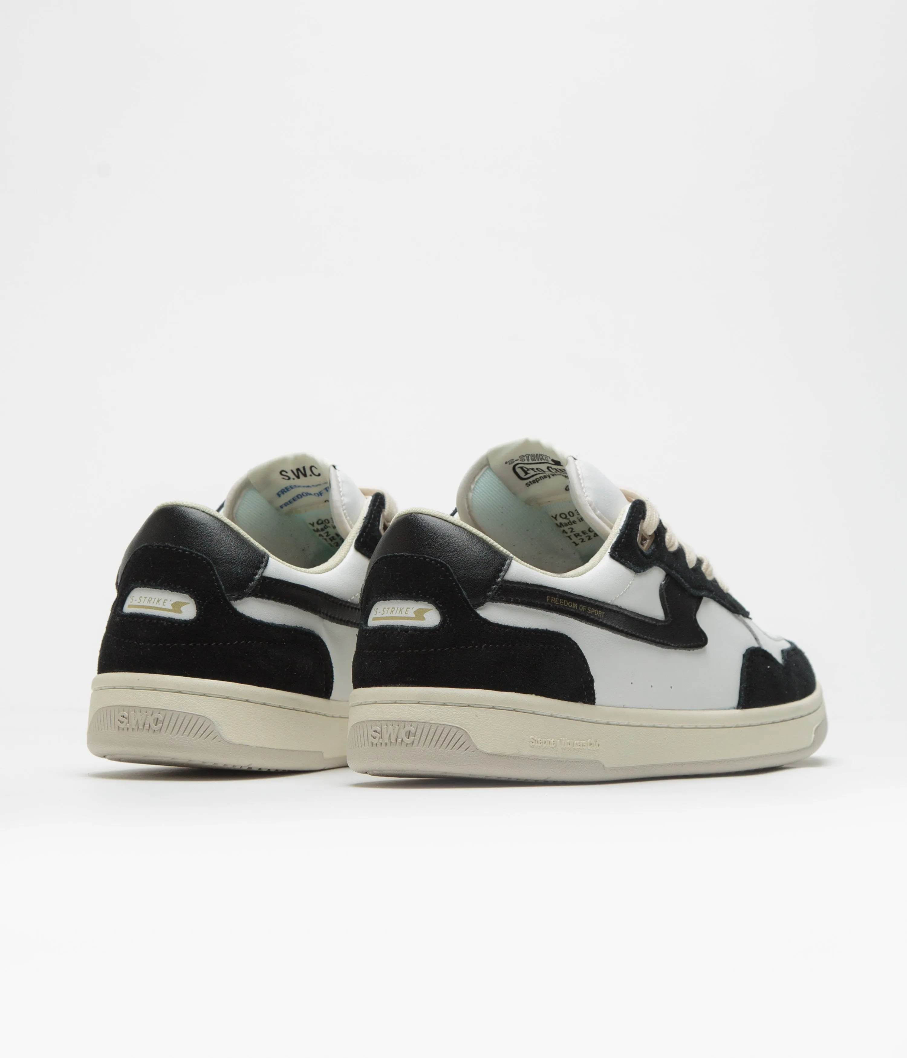 Stepney Workers Club Pro Cup 01 S-Strike Chaussures en Cuir - Noir Blanc Chaussures Stepney Workers Club