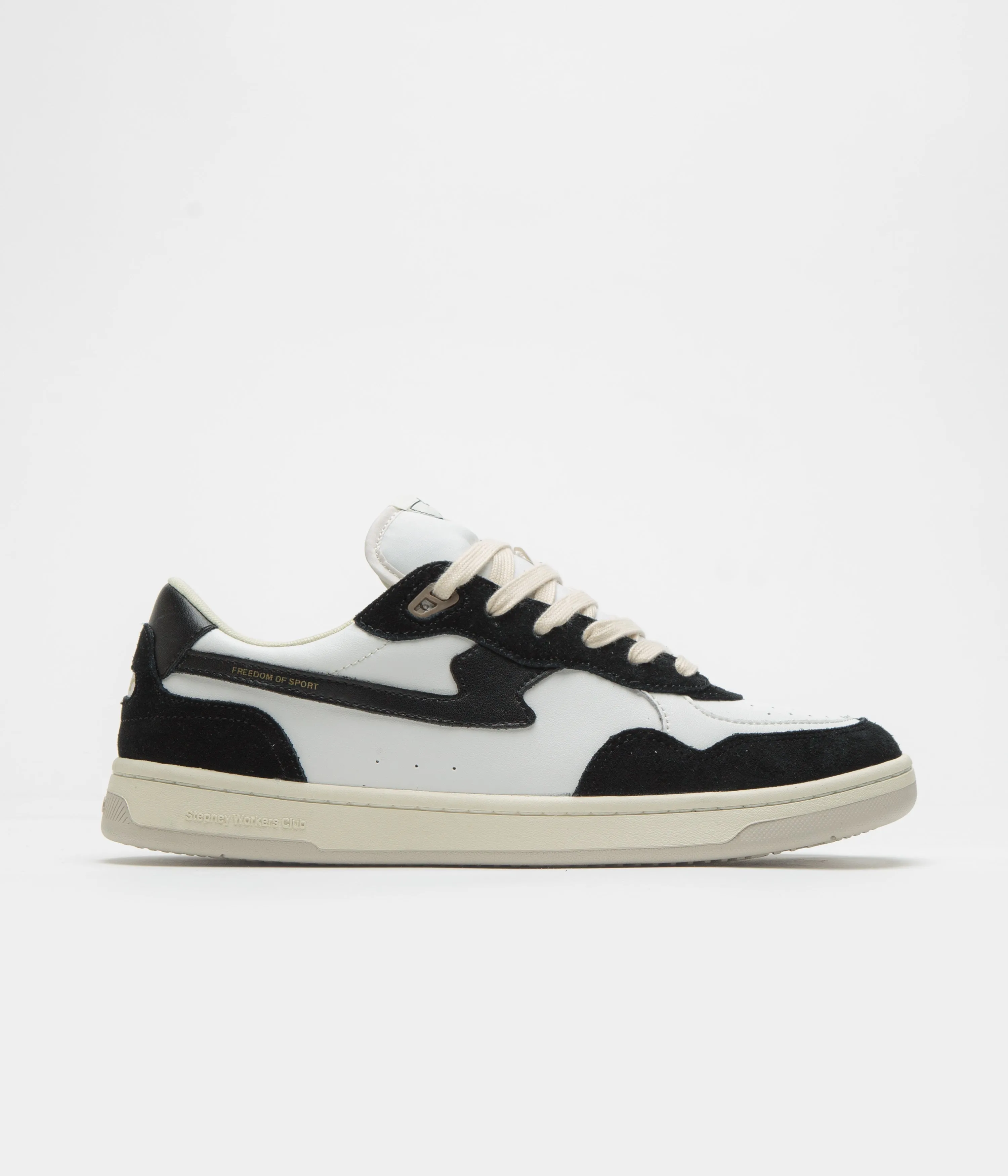 Stepney Workers Club Pro Cup 01 S-Strike Chaussures en Cuir - Noir Blanc Chaussures Stepney Workers Club