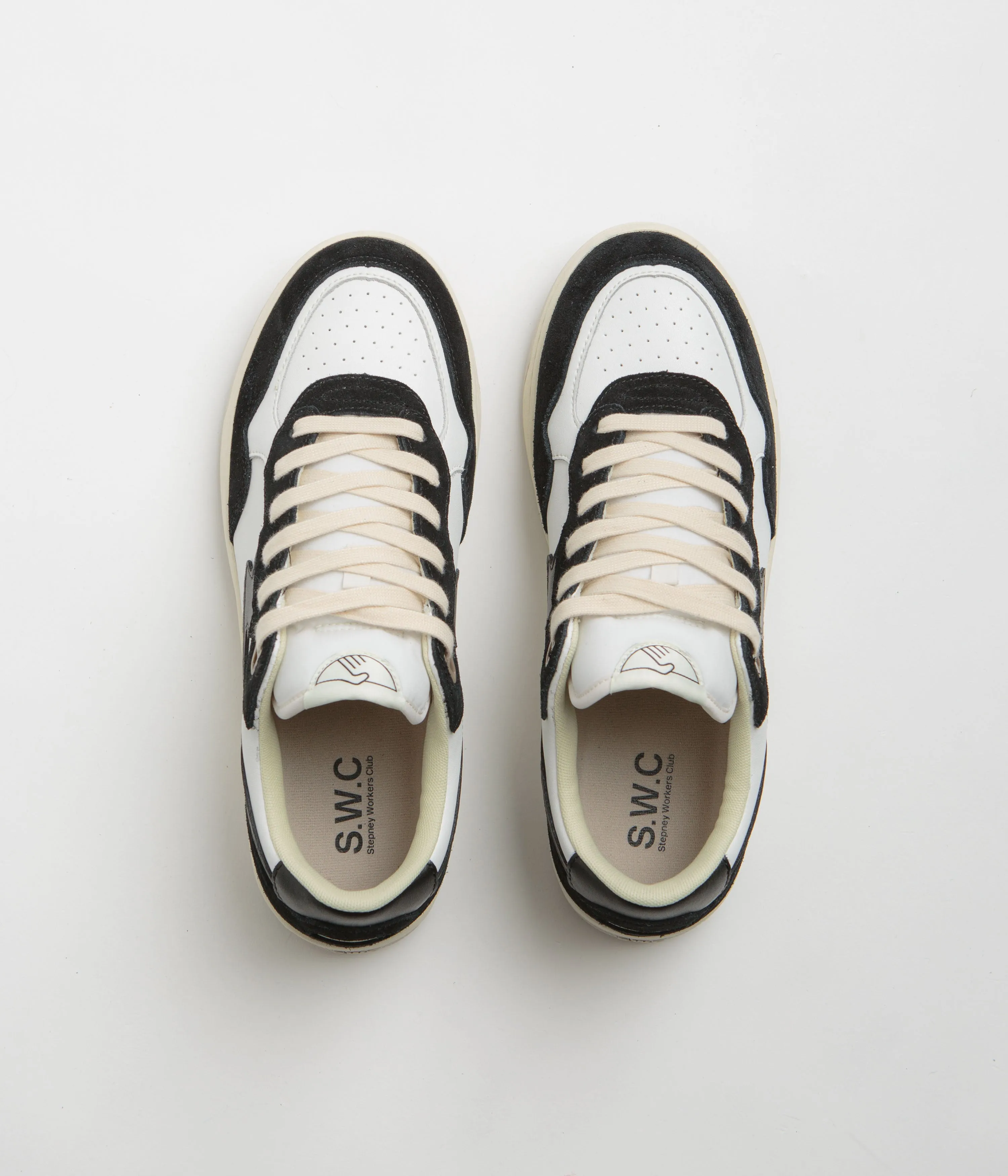 Stepney Workers Club Pro Cup 01 S-Strike Chaussures en Cuir - Noir Blanc Chaussures Stepney Workers Club
