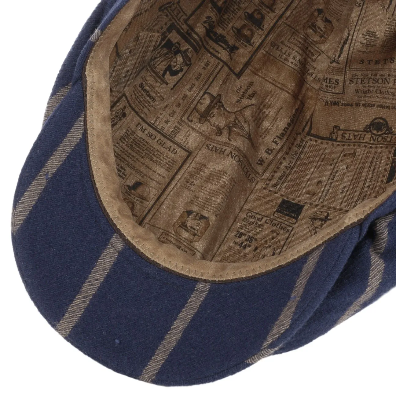 Stetson Accessories Casquette Plate en Laine à Rayures Contrastées par Stetson