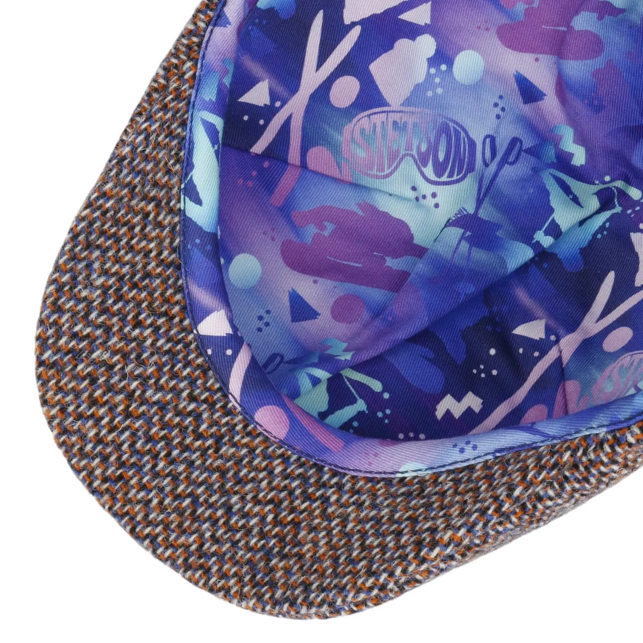 Accessoires Stetson Texas Freestyle Casquette Plate en Tweed Harris par Stetson