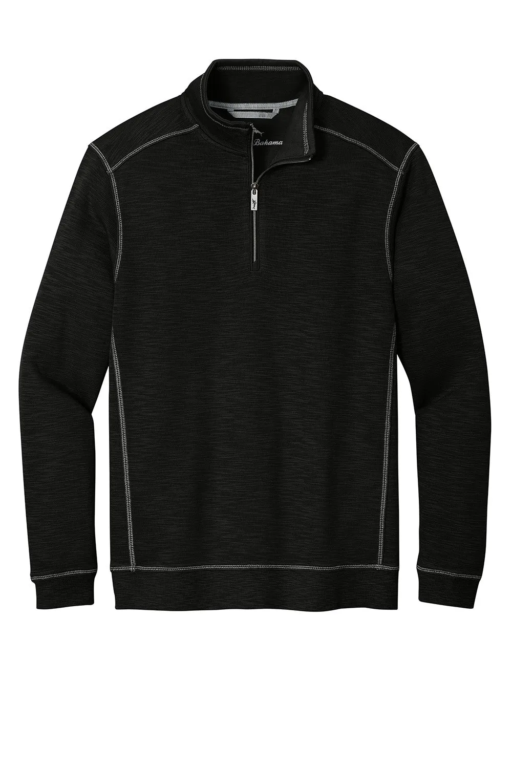 Tommy Bahama Sweat-shirt à col quart de zip pour homme - Tobago Bay - Noir