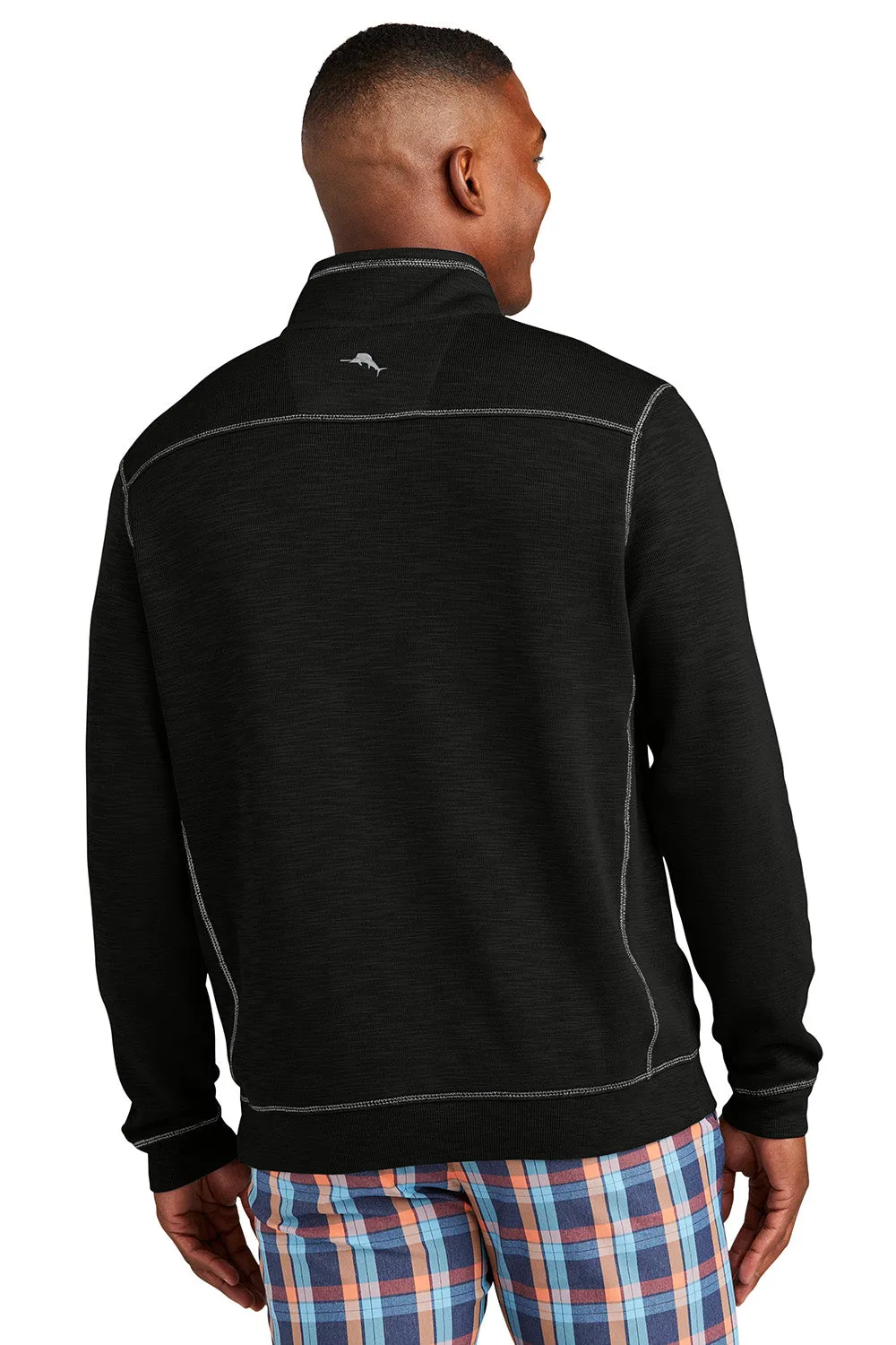 Tommy Bahama Sweat-shirt à col quart de zip pour homme - Tobago Bay - Noir