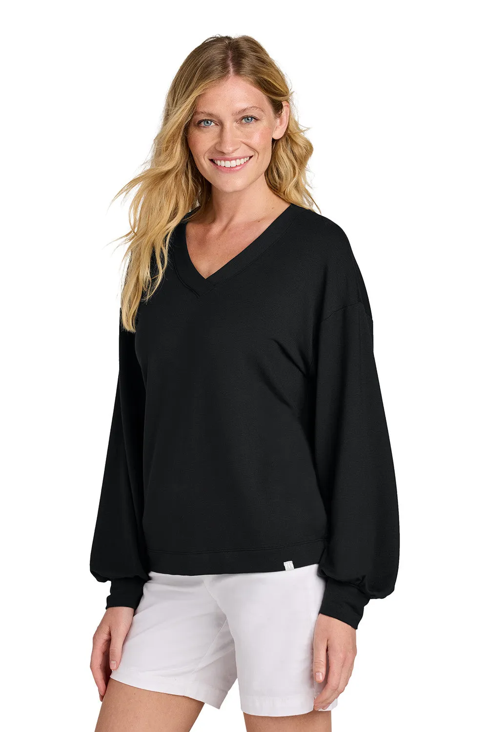 Sweat à col V TravisMathew pour femme Long Weekend - Noir