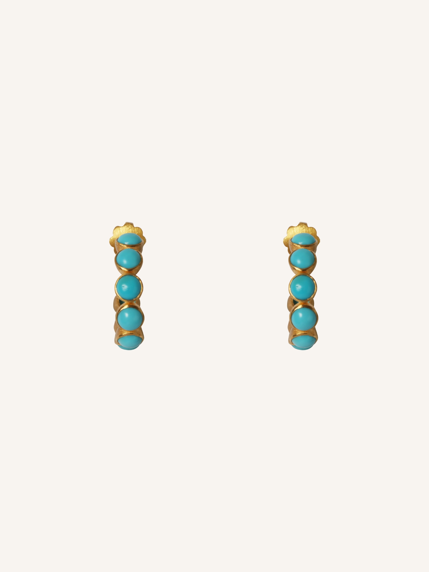 TURQUOISE SMALL BOLLYWOOD HOOP EARRINGS