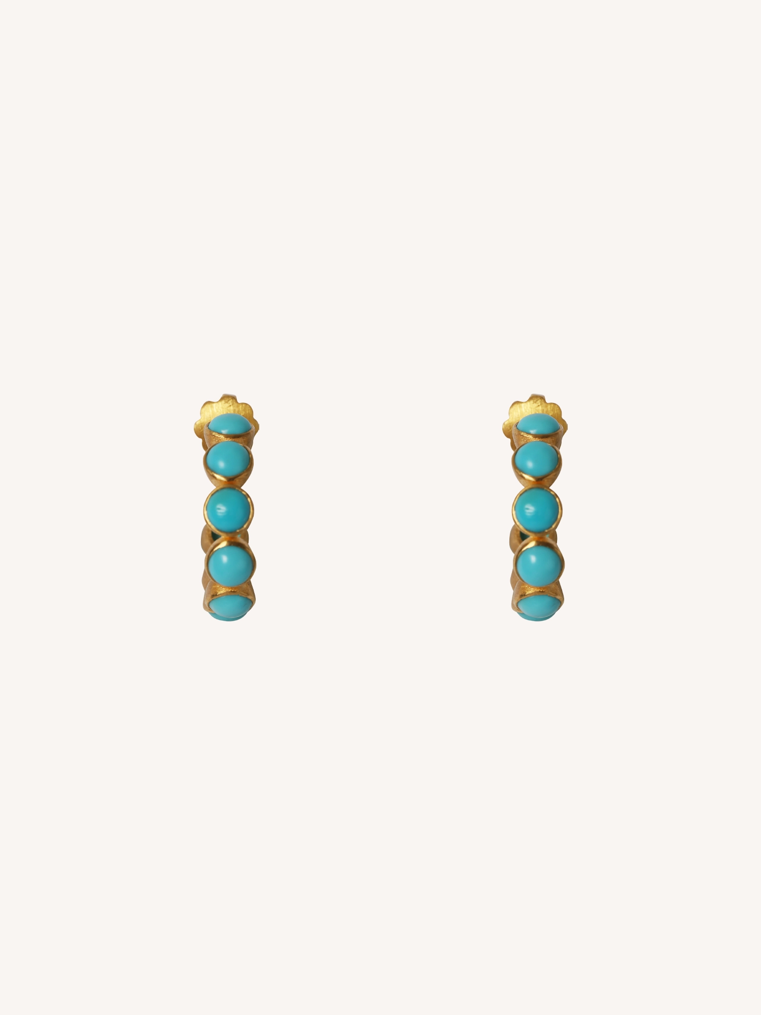TURQUOISE SMALL BOLLYWOOD HOOP EARRINGS