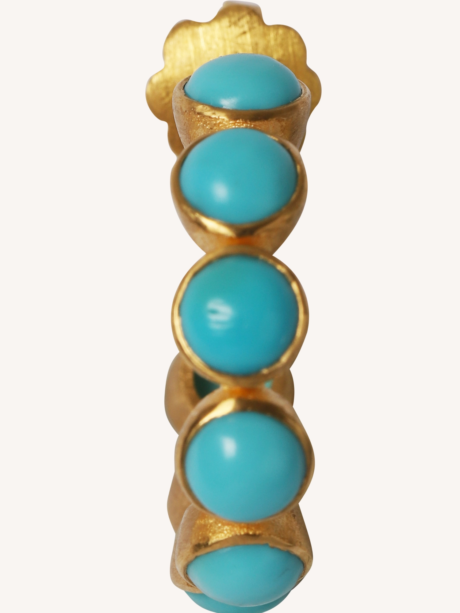 TURQUOISE SMALL BOLLYWOOD HOOP EARRINGS