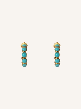 TURQUOISE SMALL BOLLYWOOD HOOP EARRINGS