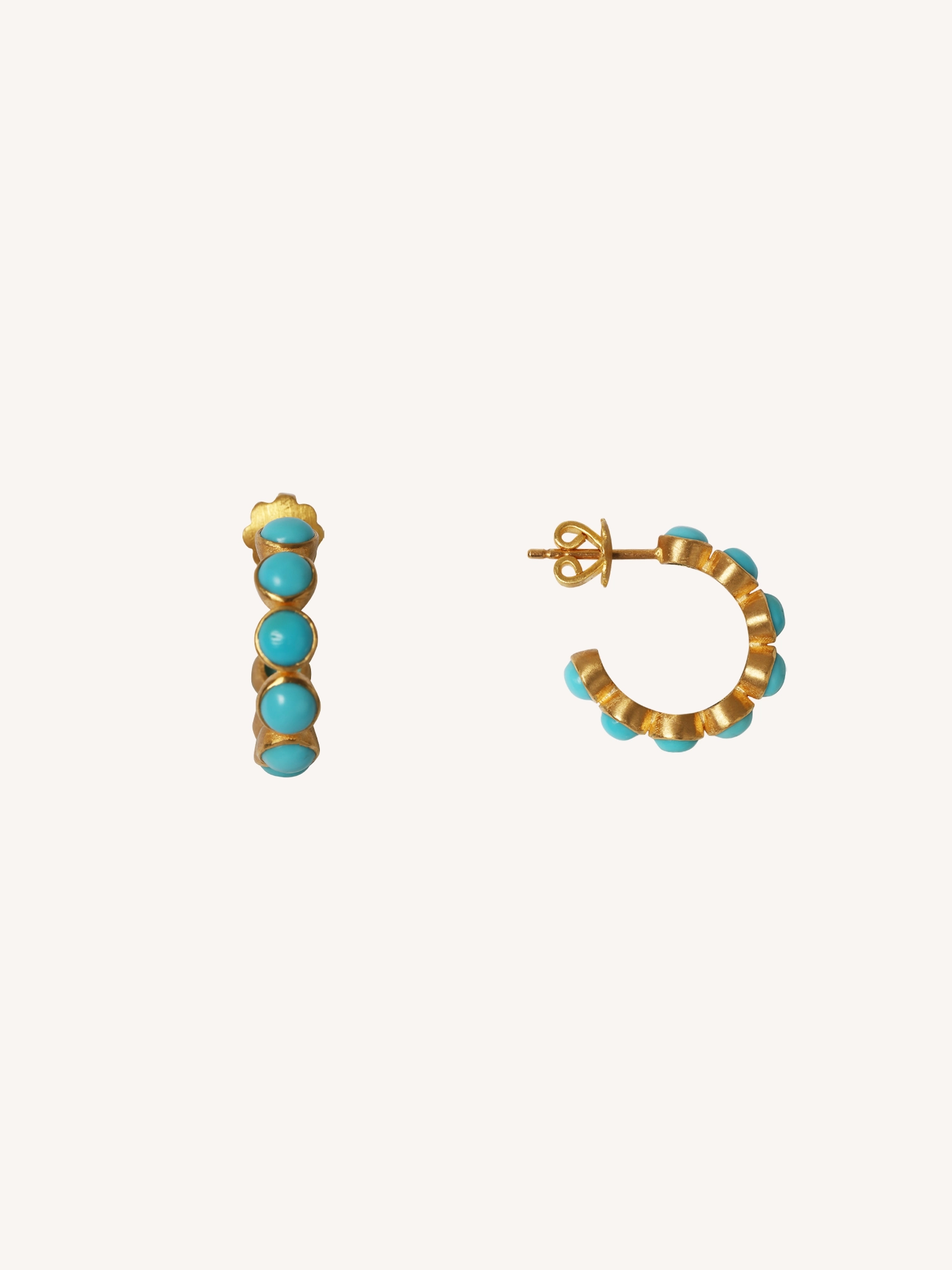 TURQUOISE SMALL BOLLYWOOD HOOP EARRINGS