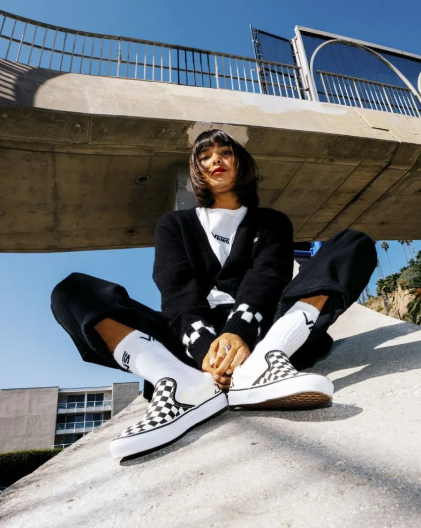 VANS UNISEX CLASSIC SLIP ON À CARREAUX NOIR/BLANC CHAUSSURES DE SPORT DÉCONTRACTÉES