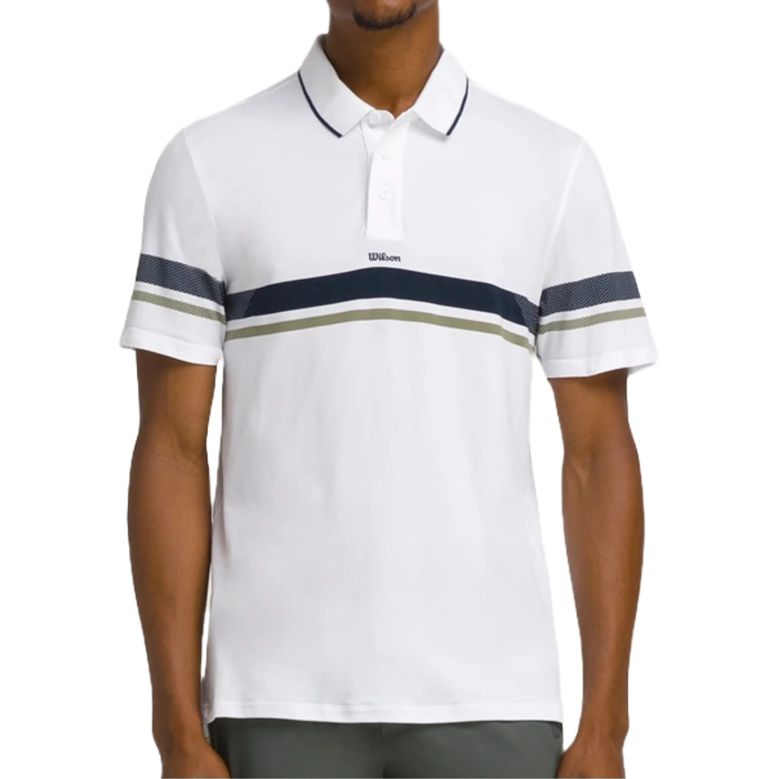 Polo Toutes Saisons pour Homme Wilson - Blanc / Marine