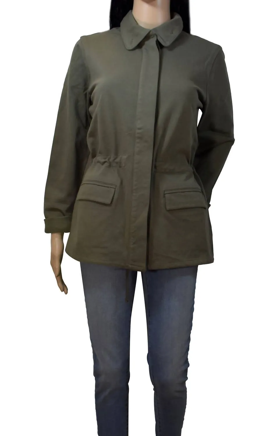 Veste légère pour femmes avec cordons de serrage en vert militaire