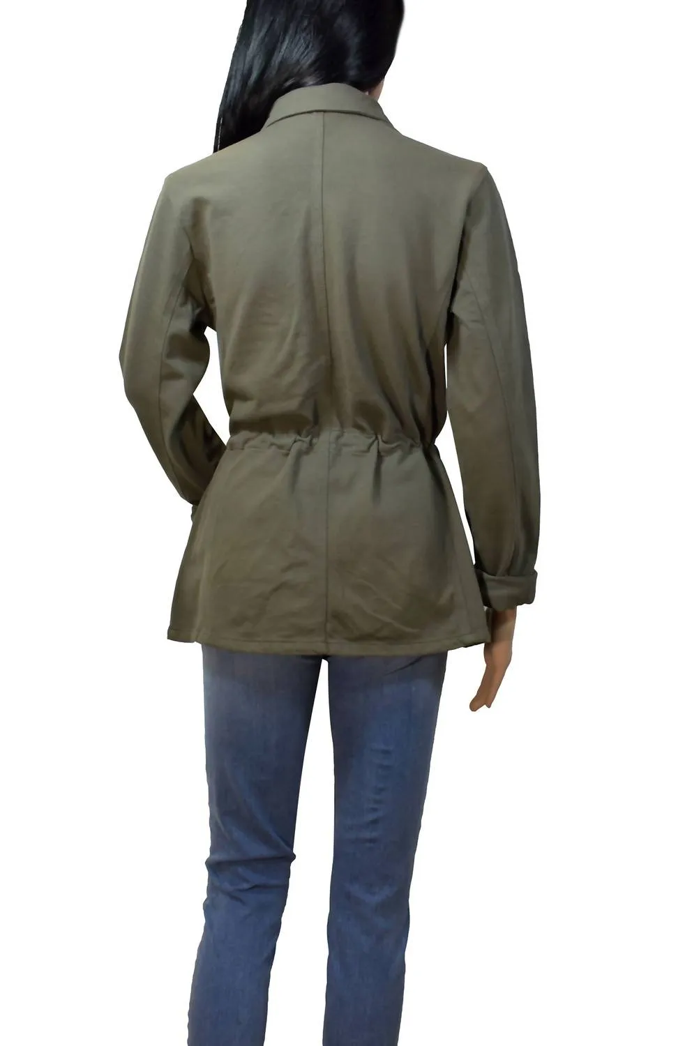 Veste légère pour femmes avec cordons de serrage en vert militaire