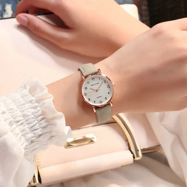 Montres Femme Simple Vintage Petit Cadran Montre Doux Bracelet en Cuir Sport Extérieur Horloge Poignet Cadeau Accessoires Mode Nova