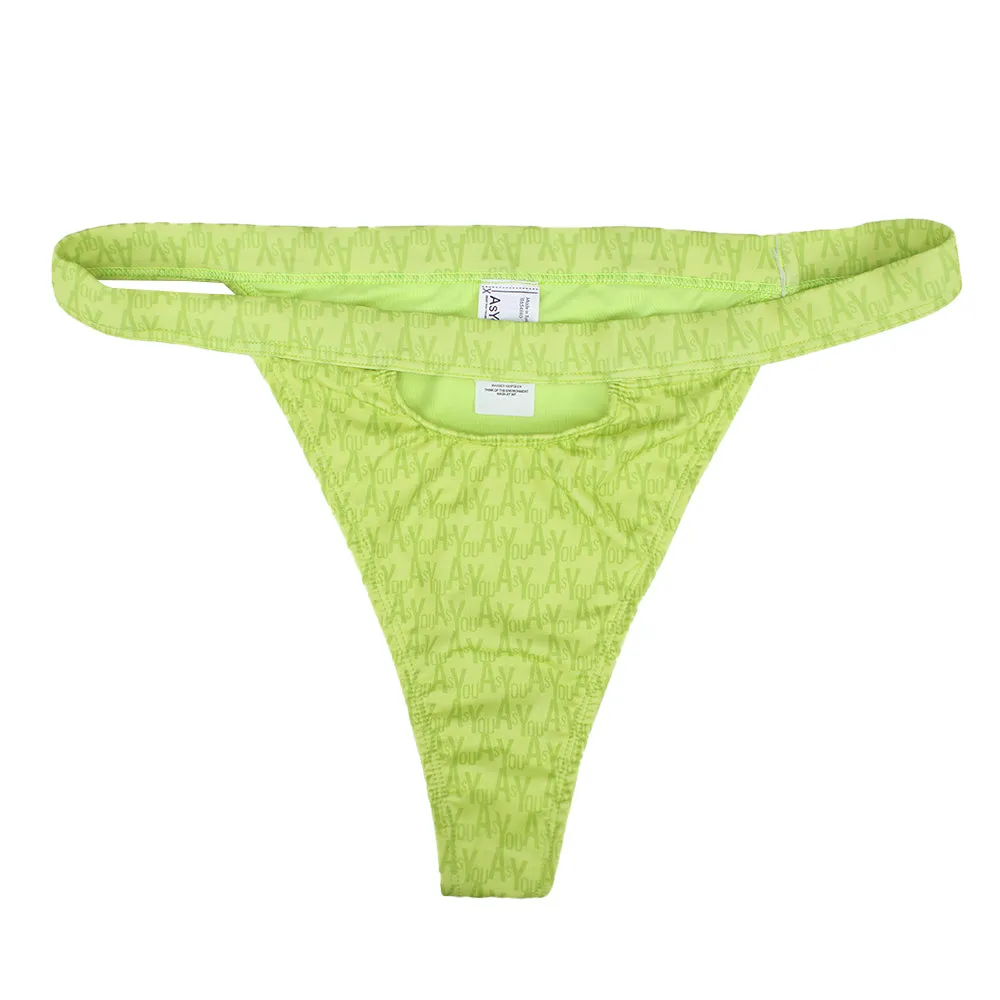 Bas de bikini imprimé ALL Over pour femmes, vert Néon