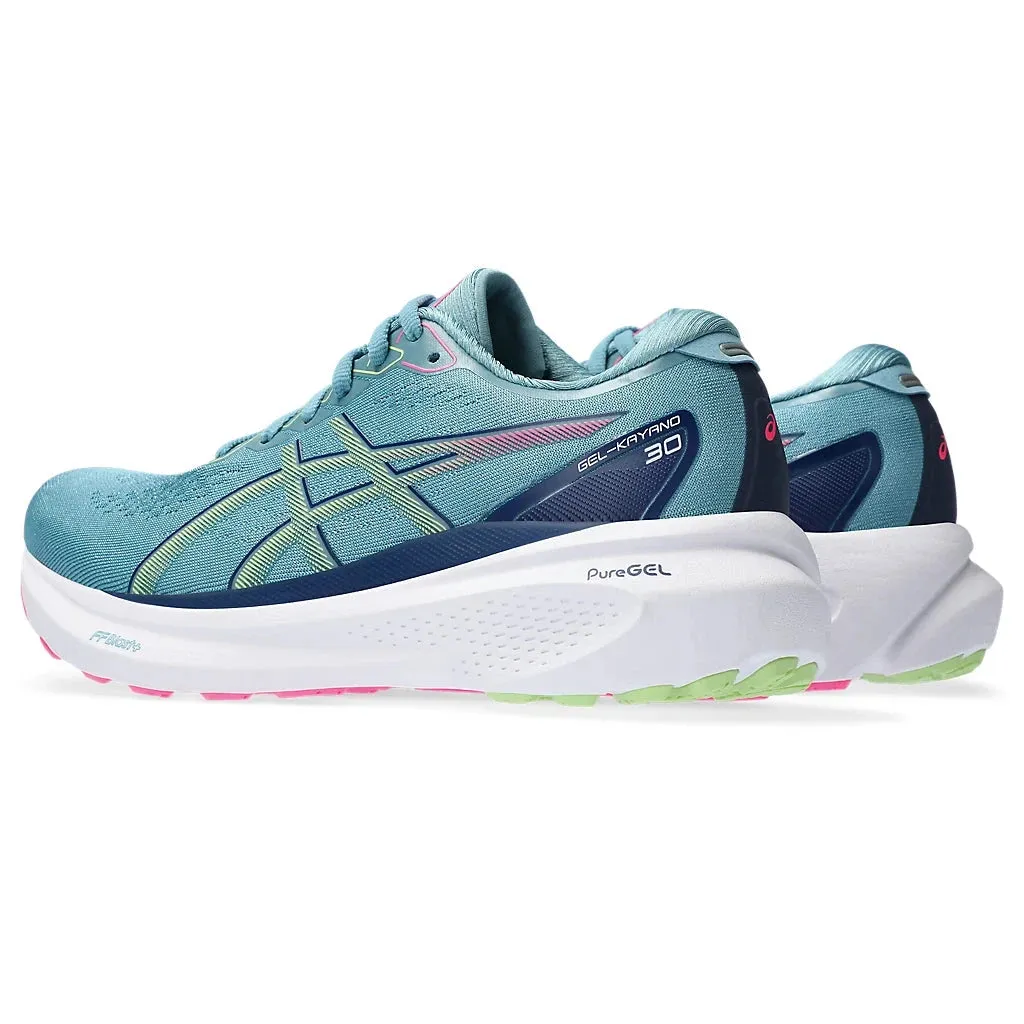 Asics Gel-Kayano 30 pour Femme Gris Bleu / Vert Lime