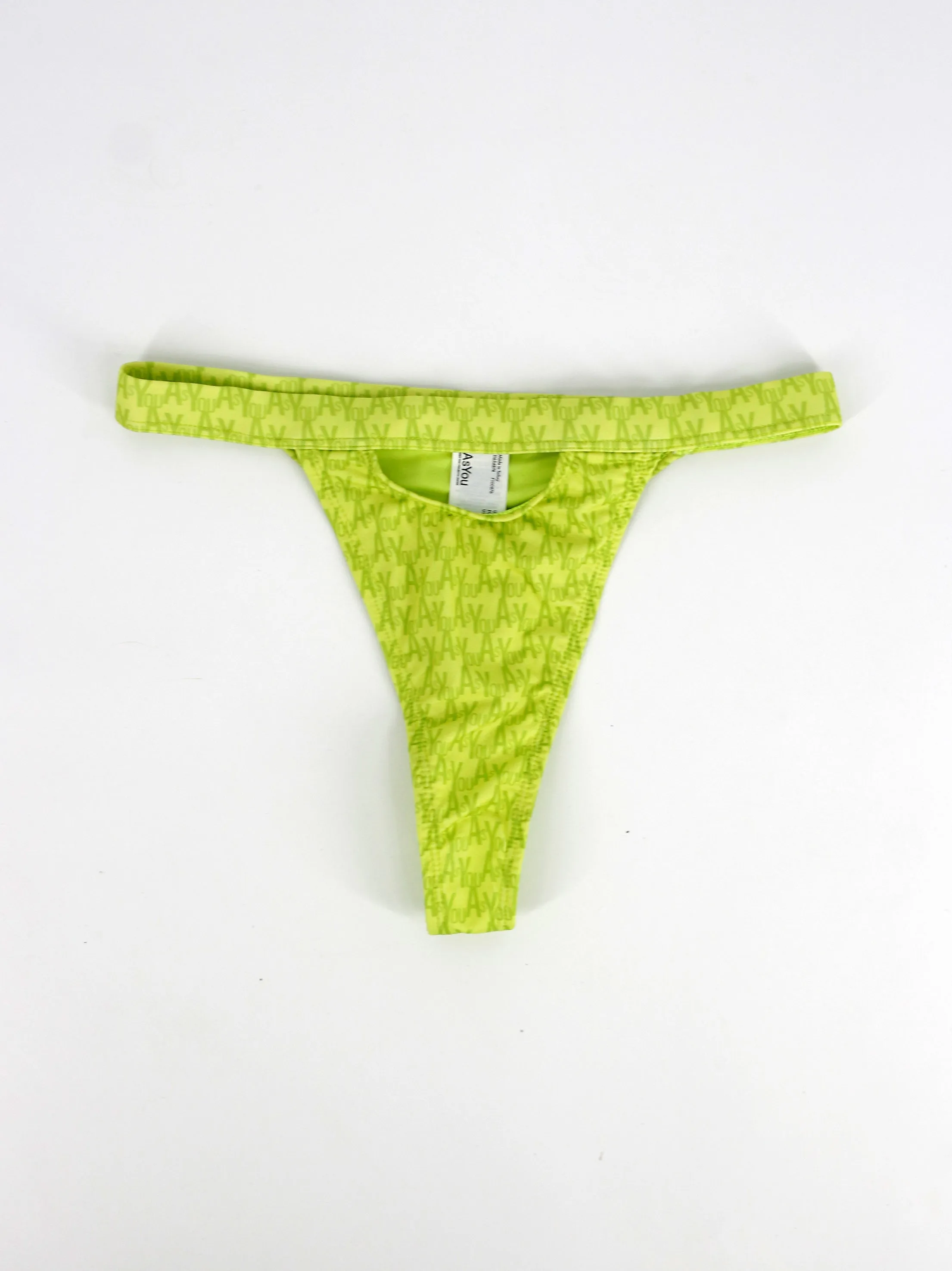 Bas de bikini imprimé avec logo de marque pour femmes, vert clair