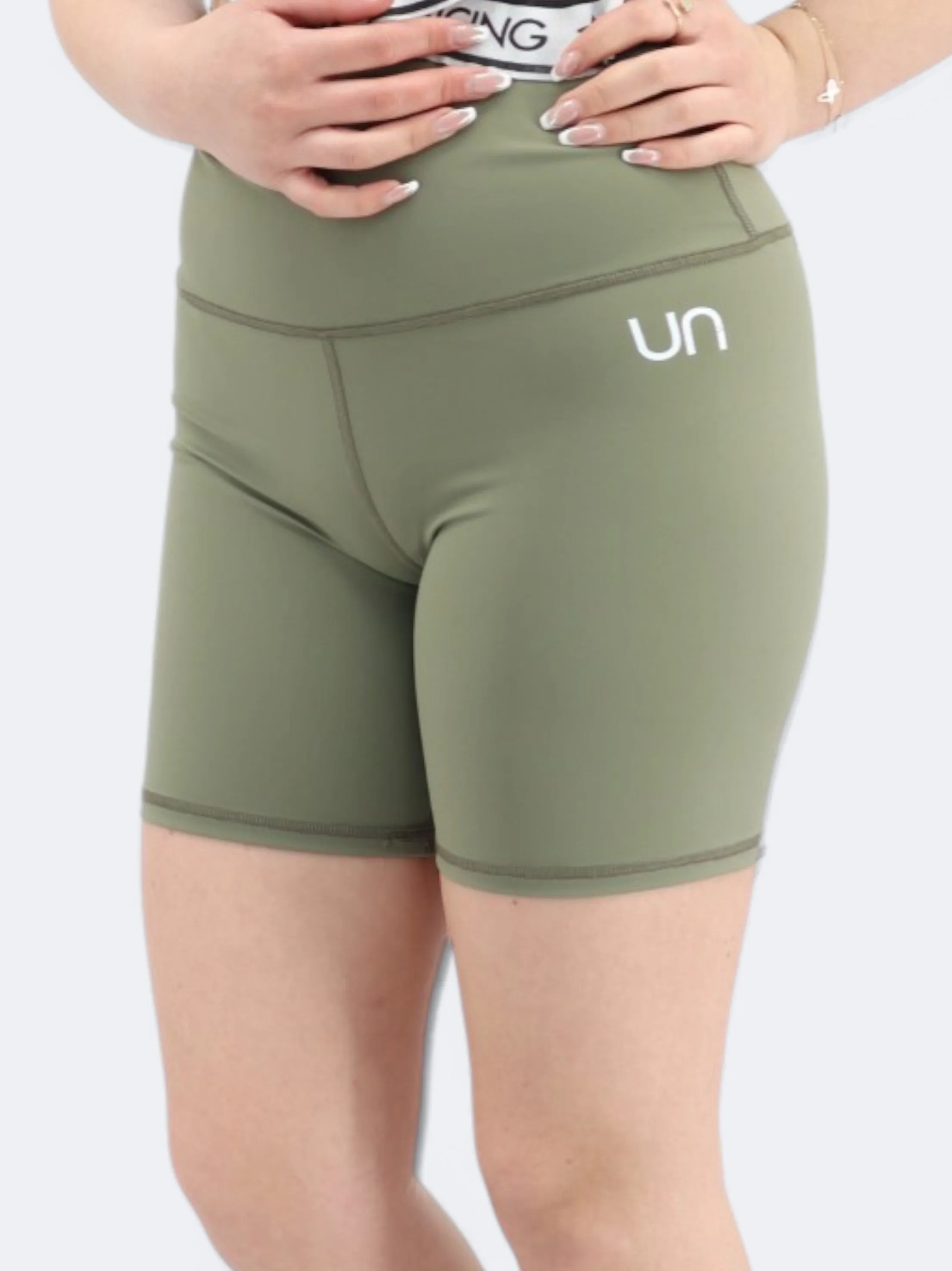 Legging court pour femme avec logo de marque imprimé, Olive