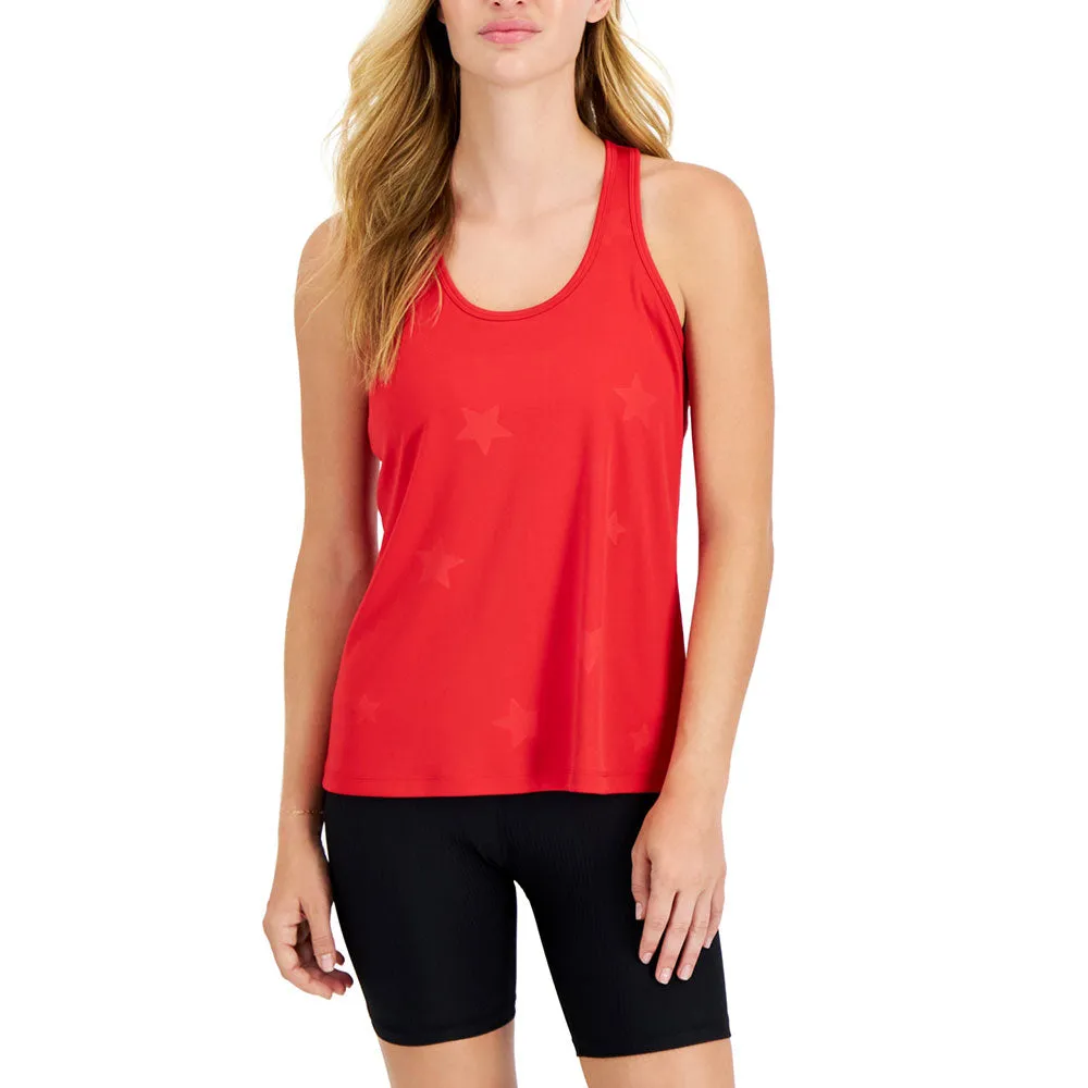 Débardeur Femme Dos Nu Étoile Embossé, Rouge