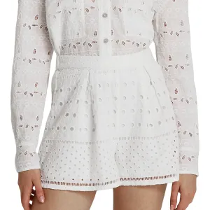 Women's Embroidere Short,White